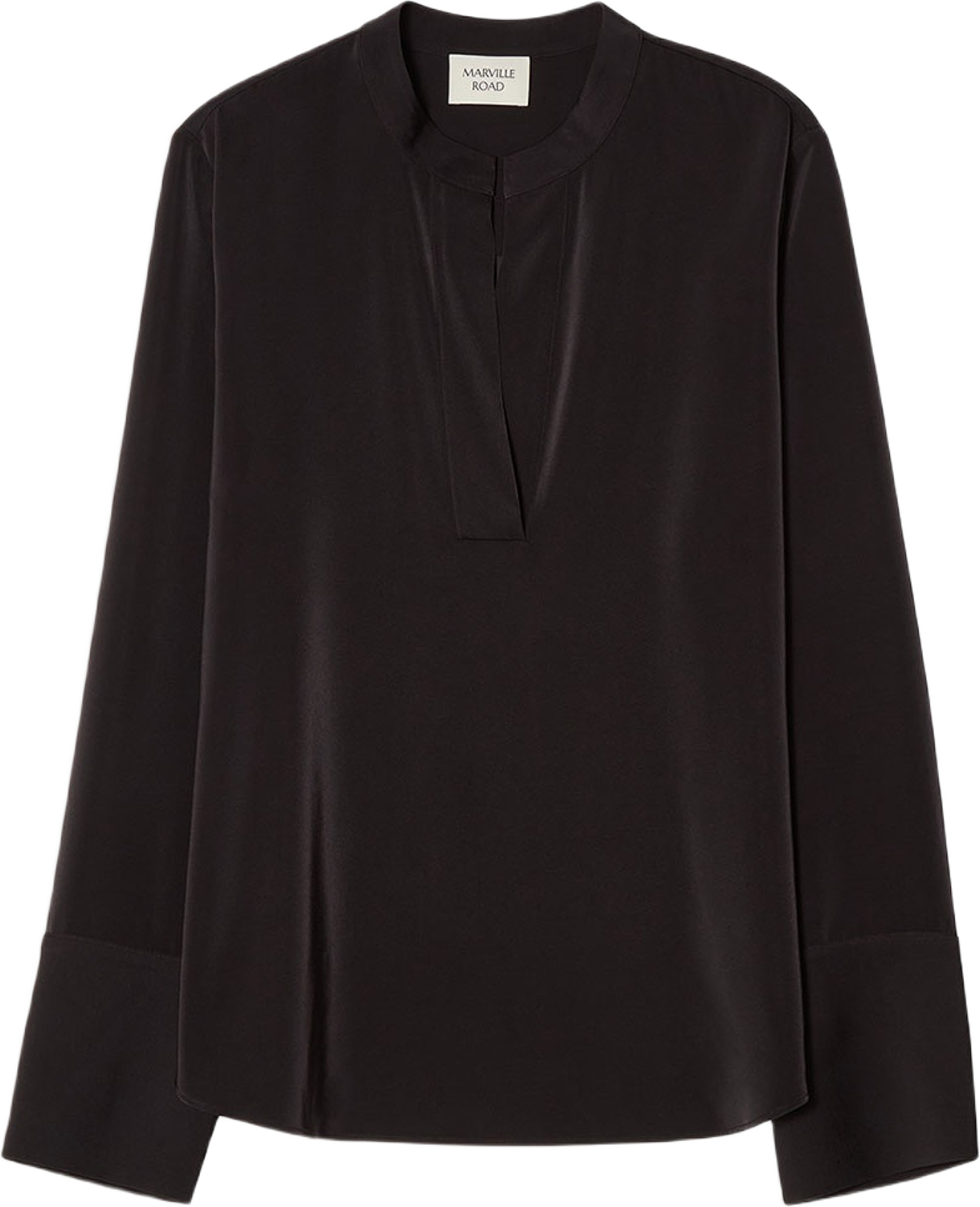 The Ambre Satin Blouse, från Marville Road, i färgen Black.