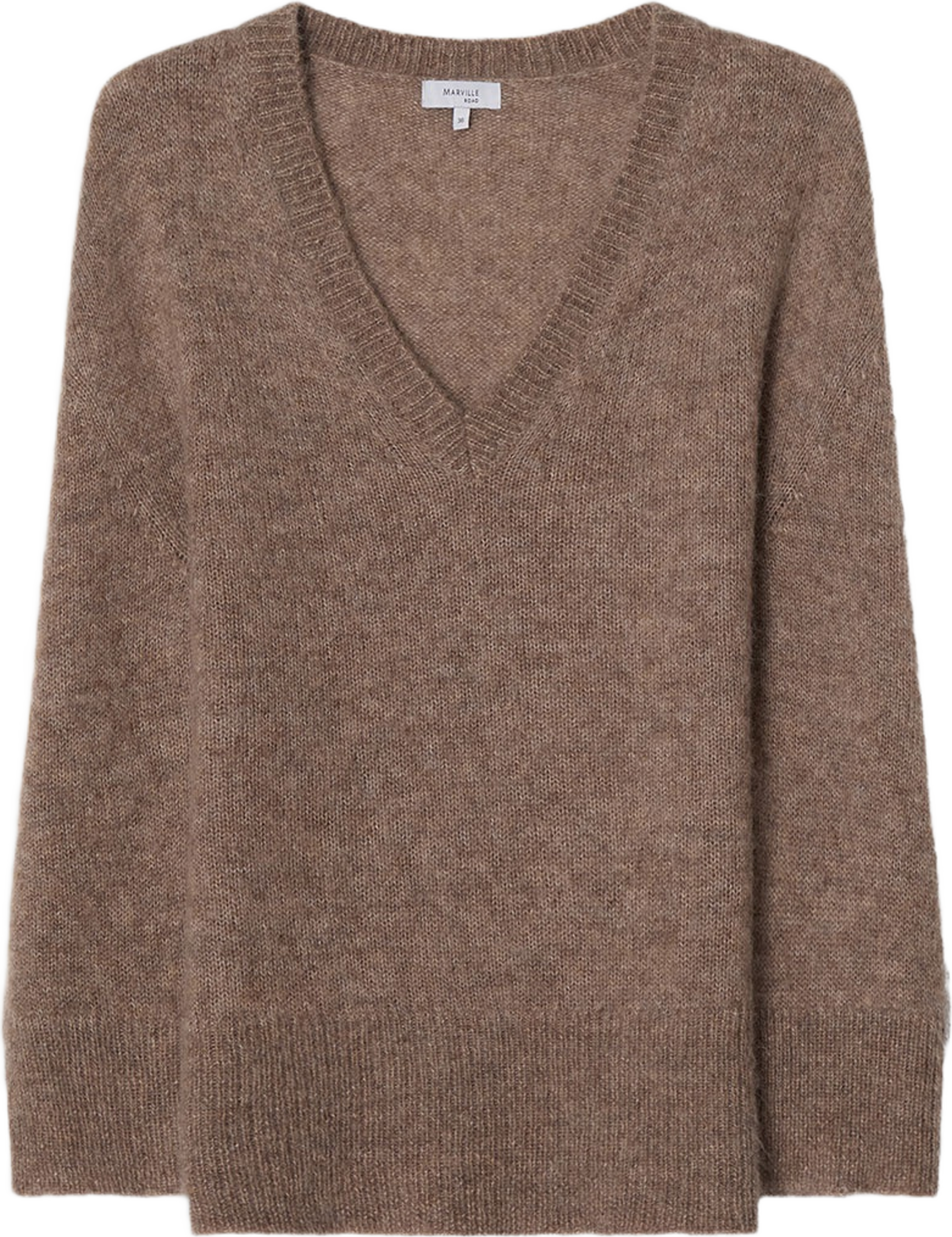 The Zaira Alpaca Cardigan, från Marville Road, i färgen Greige Melange.