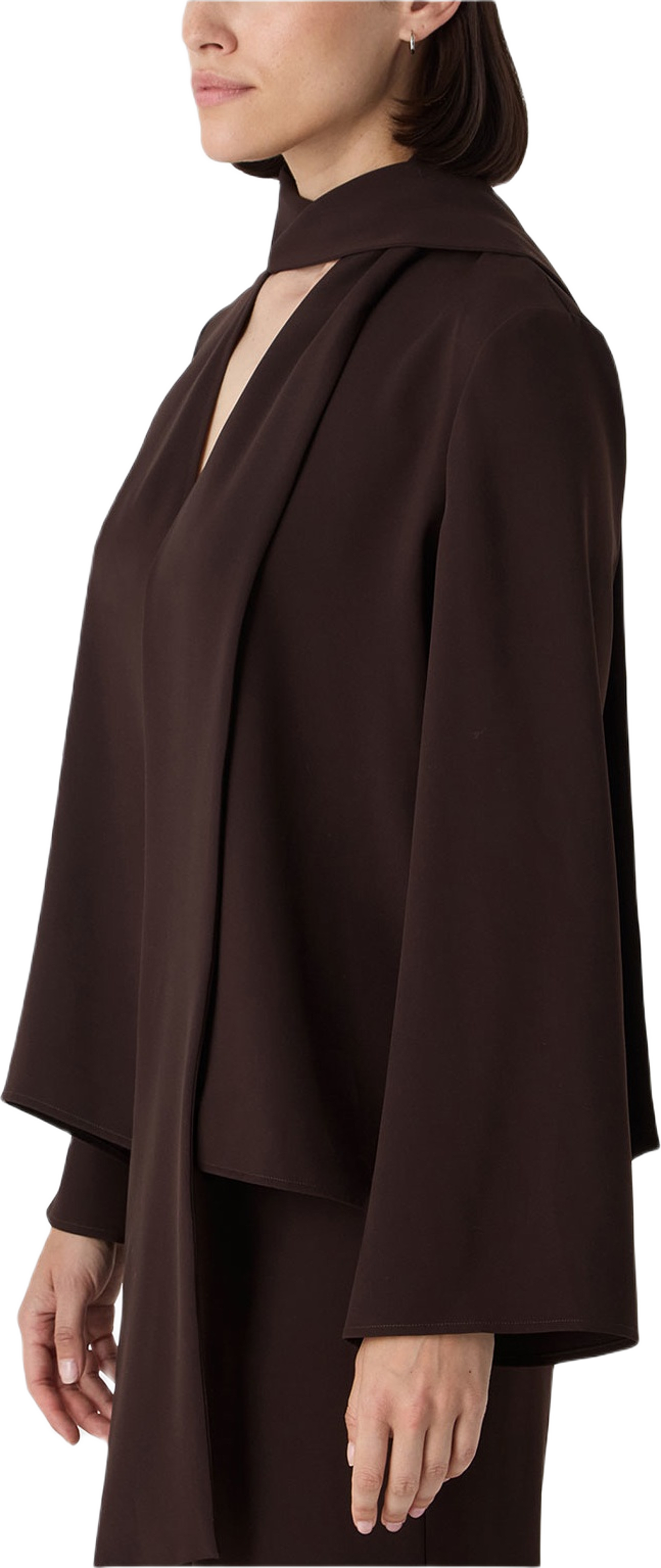 The Renée Twill Blouse, från Marville Road, i färgen Chocolate.