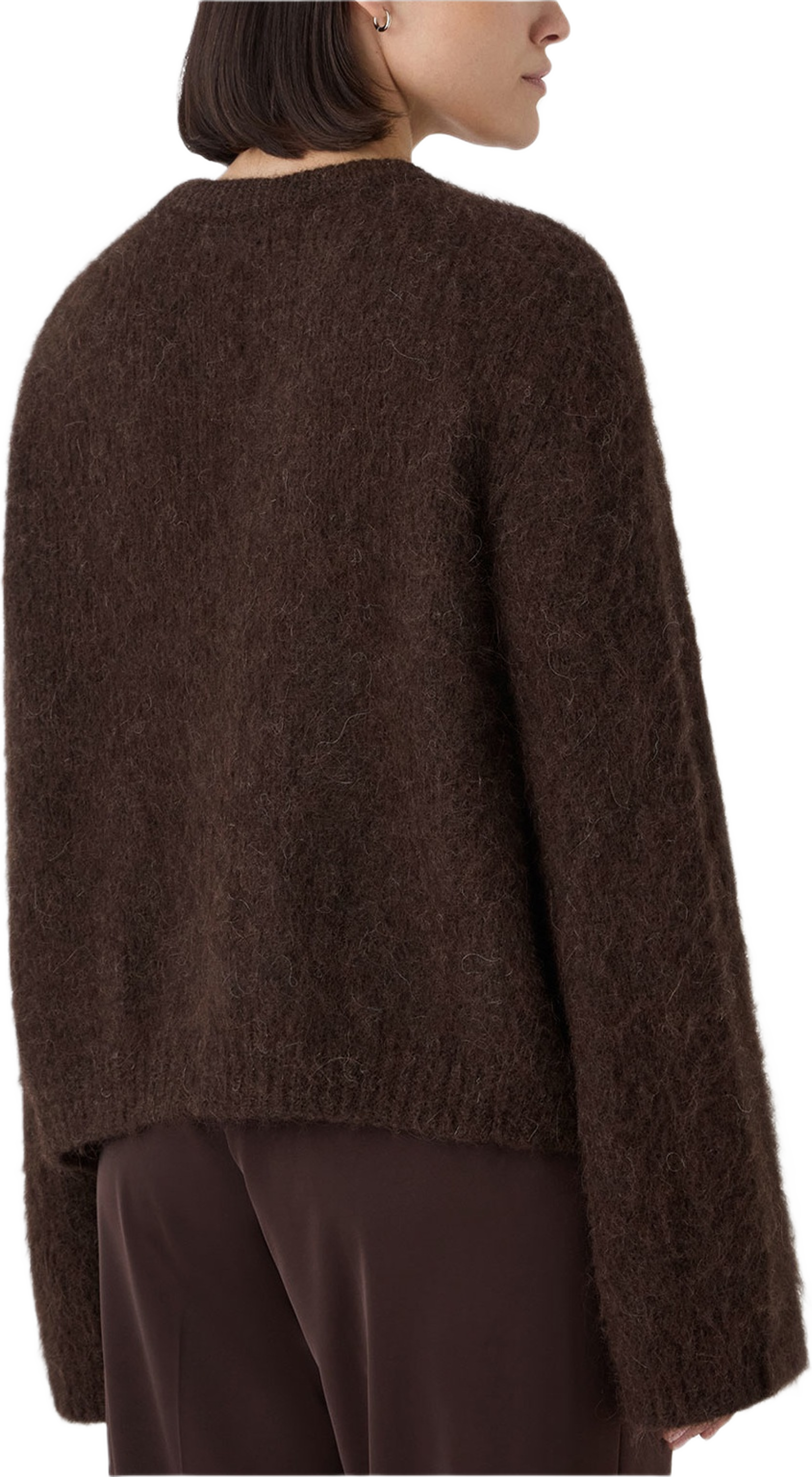 The Madeleine Alpaca Cardigan, från Marville Road, i färgen Chocolate.