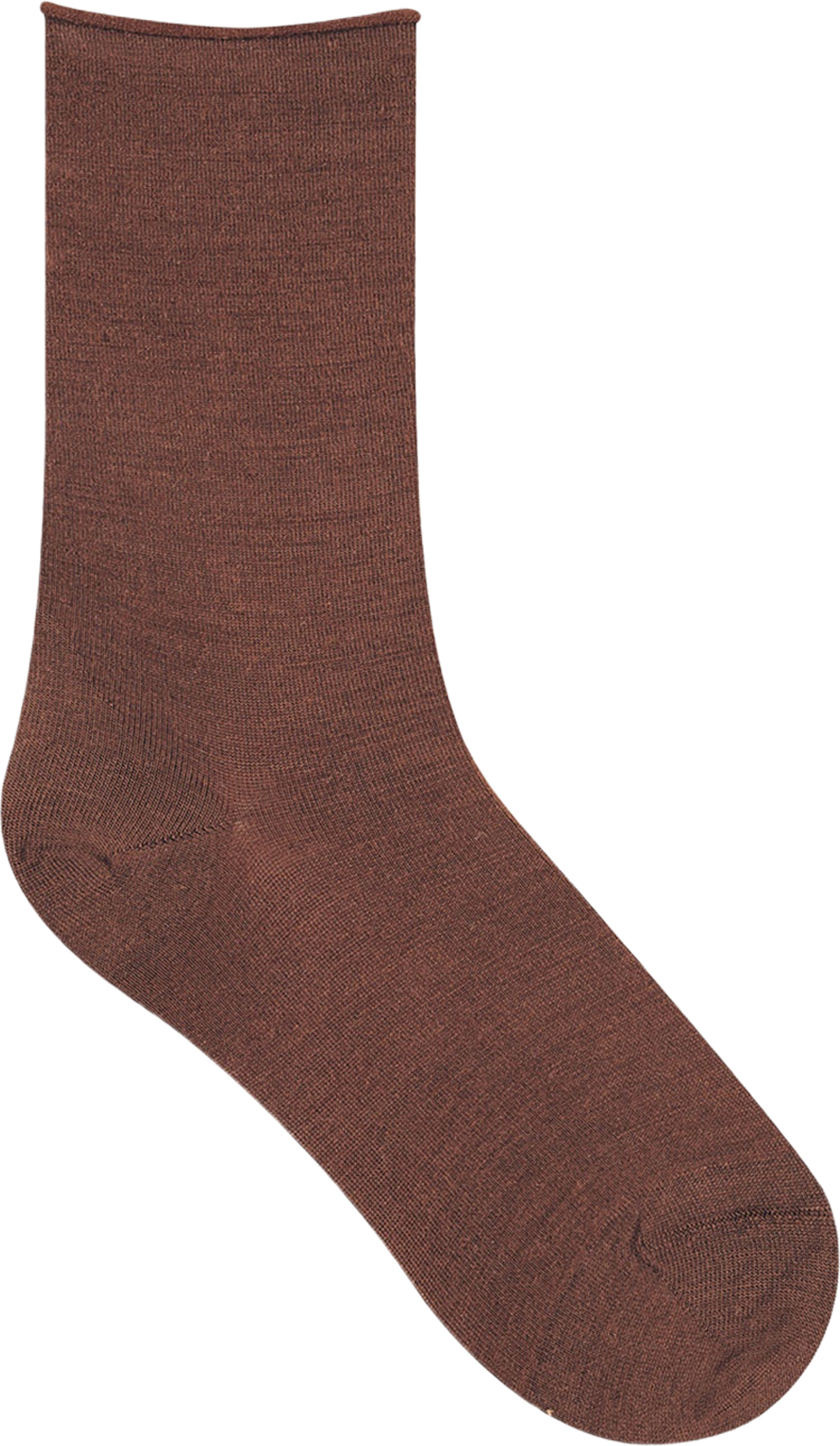 Ullsocka, roll-top, från BleuForêt, i färgen Chocolat.