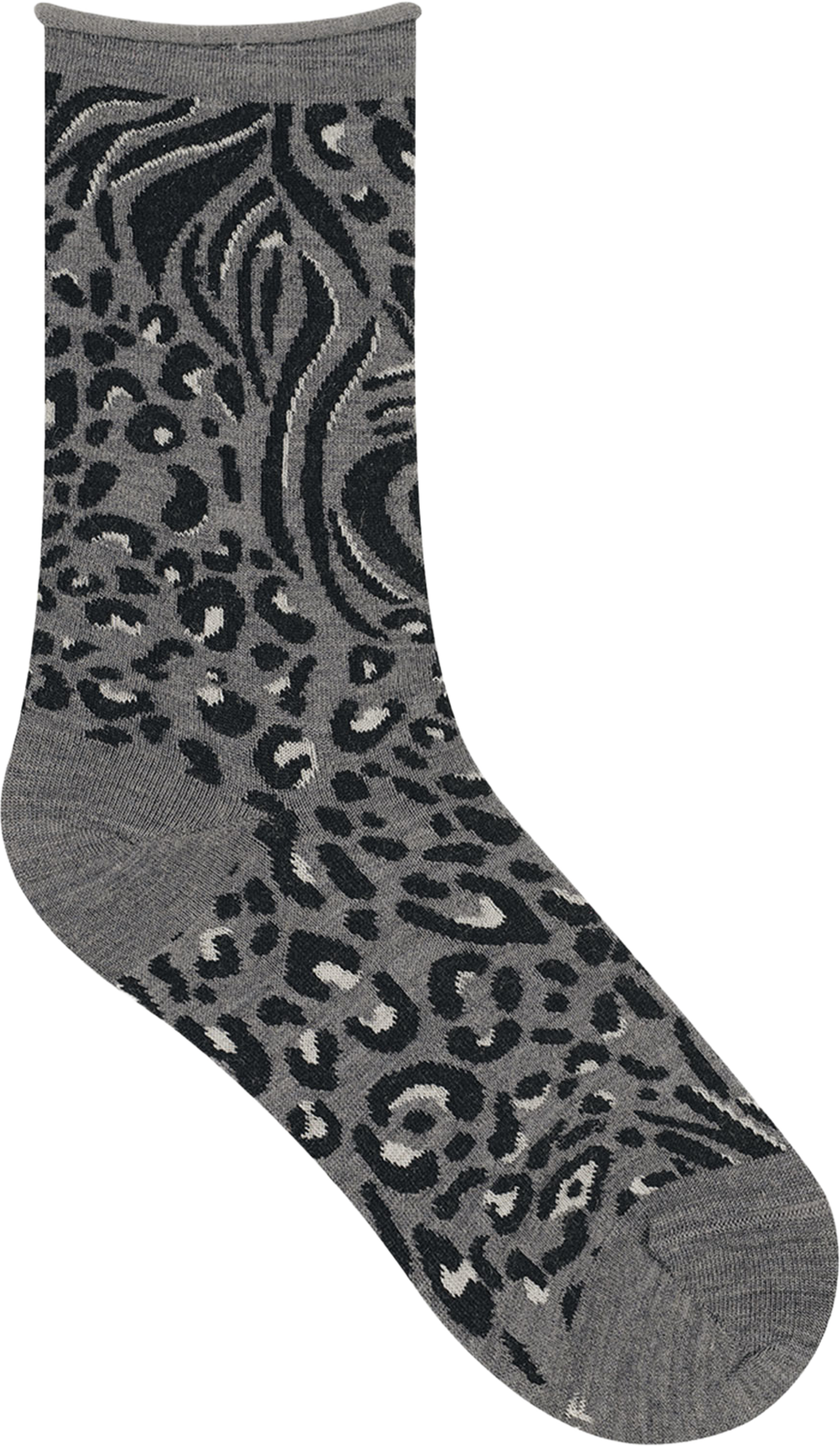 Mönstrad Socka I Merinoull, Roll-Top, från BleuForêt, i färgen Gris Flanelle. Klicka för att öppna bilden i stort format