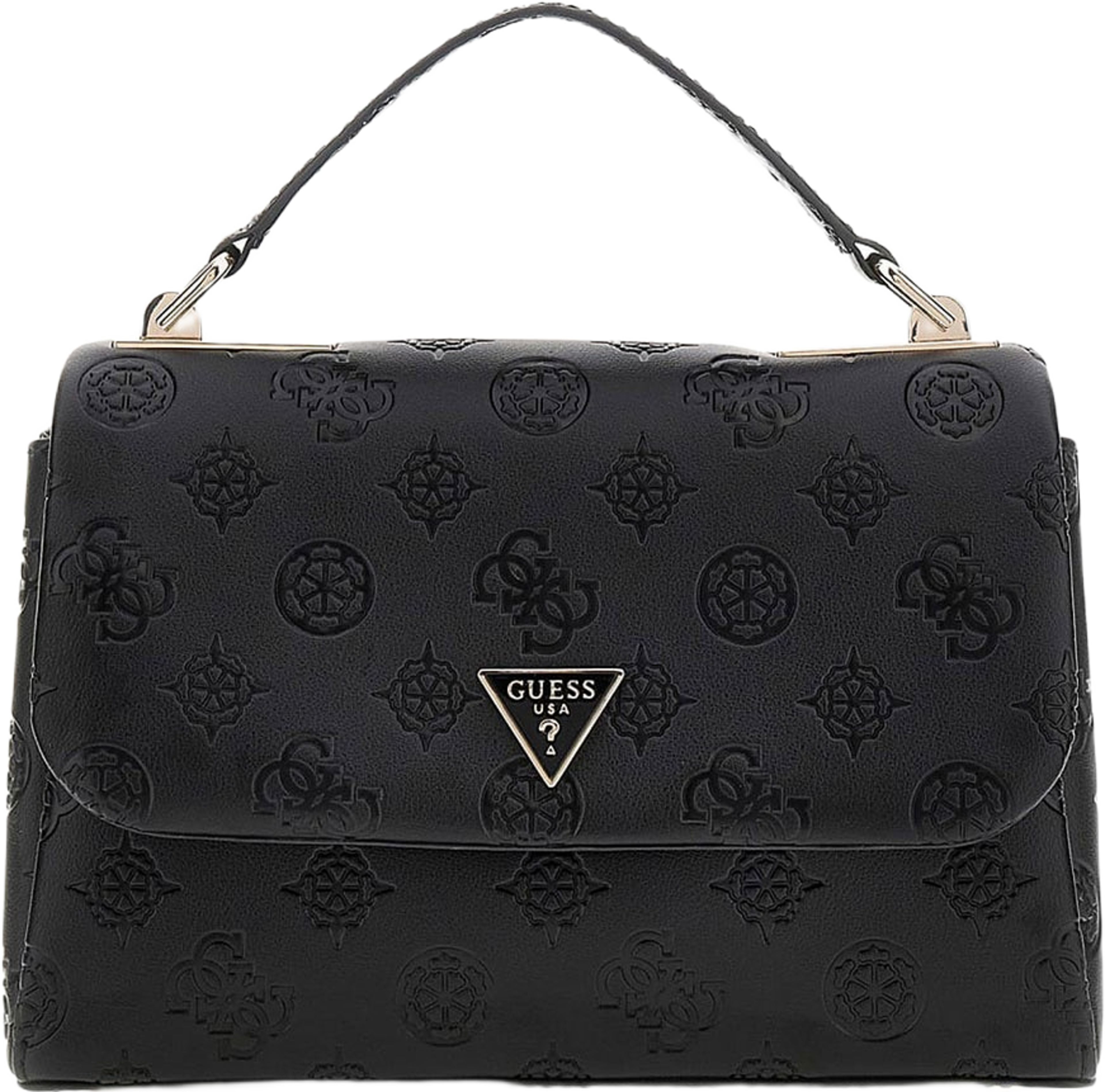 Tisha Top Handle Flap, från Guess, i färgen Black Logo.