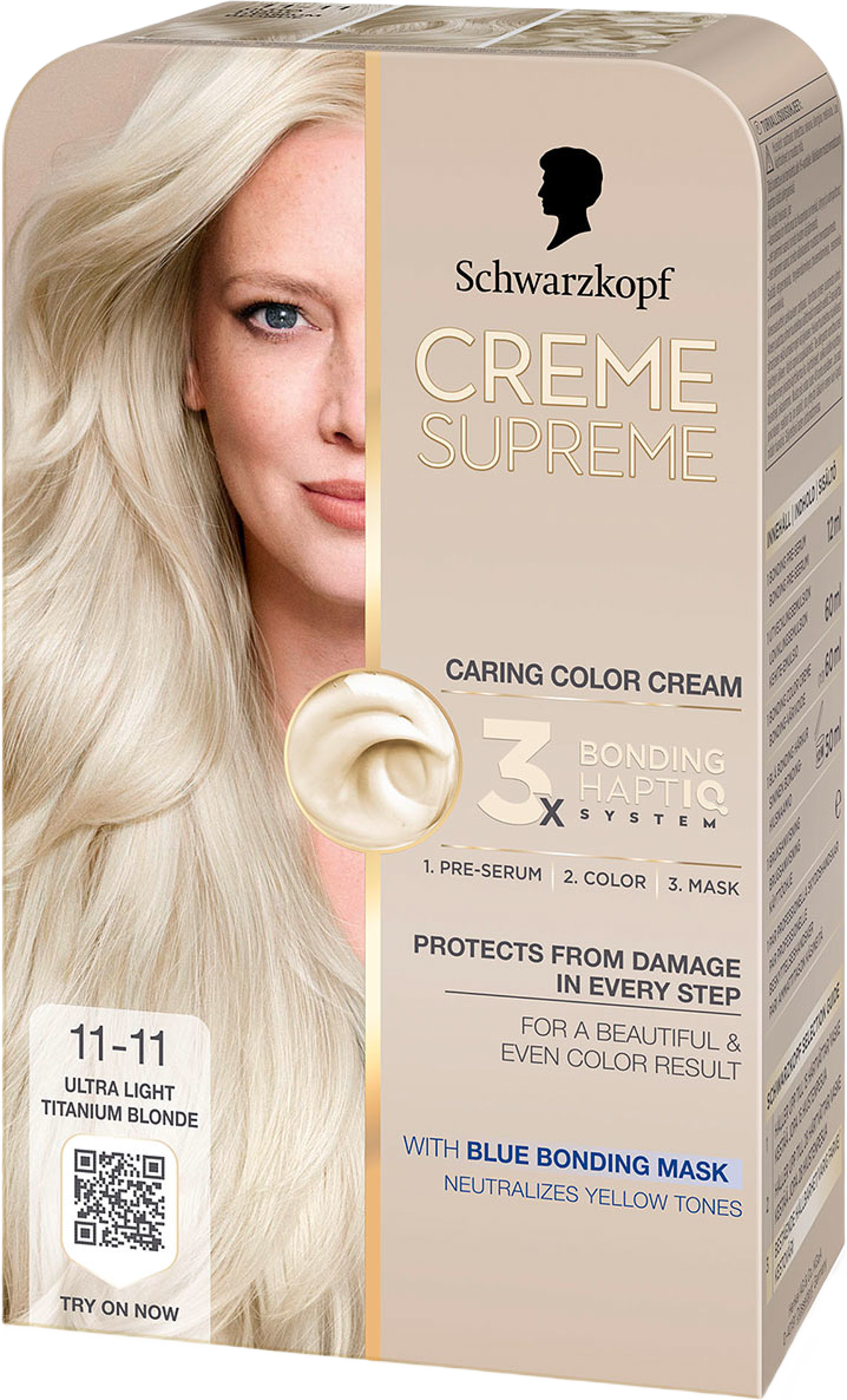 Creme Supreme, från Schwarzkopf, i färgen 11-11 Ultitablond. Klicka för att öppna bilden i stort format