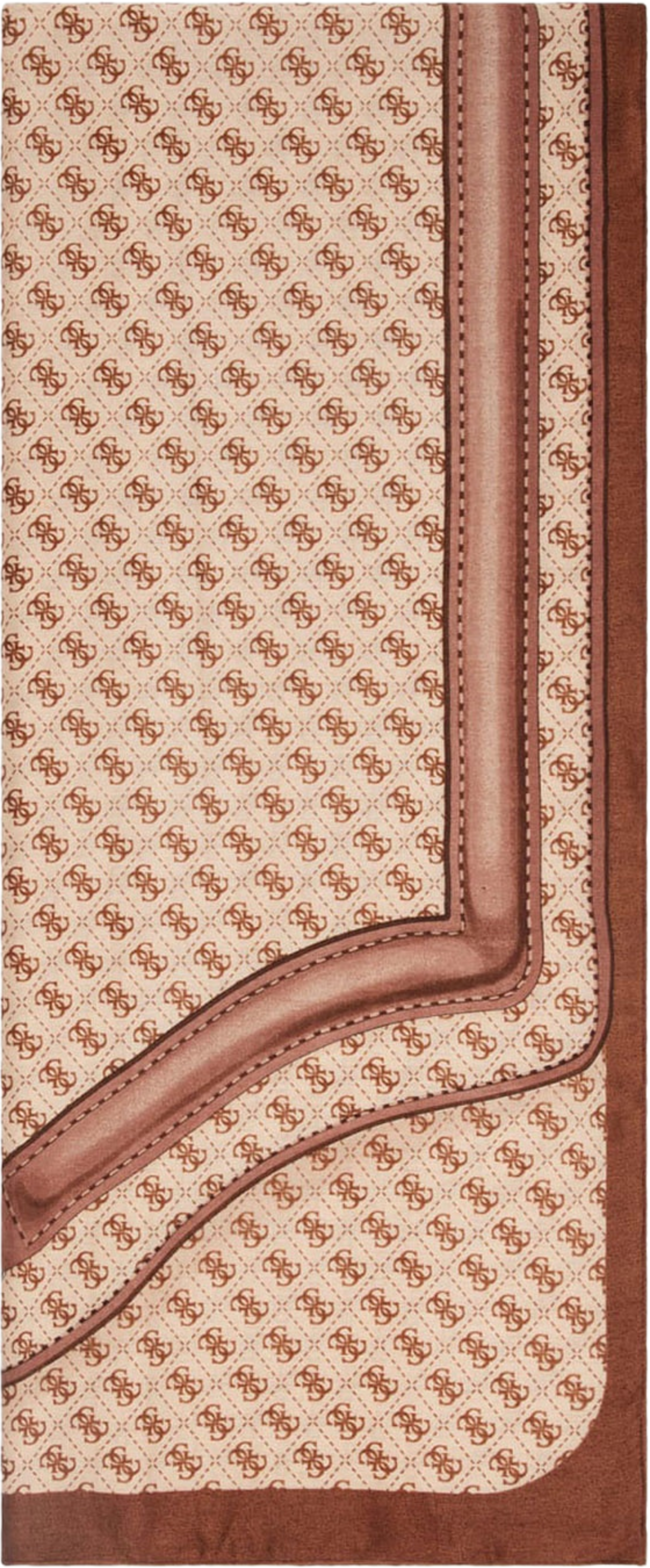 Noelle Printed Scarf 90x180, från Guess, i färgen Latte Logo. Klicka för att öppna bilden i stort format