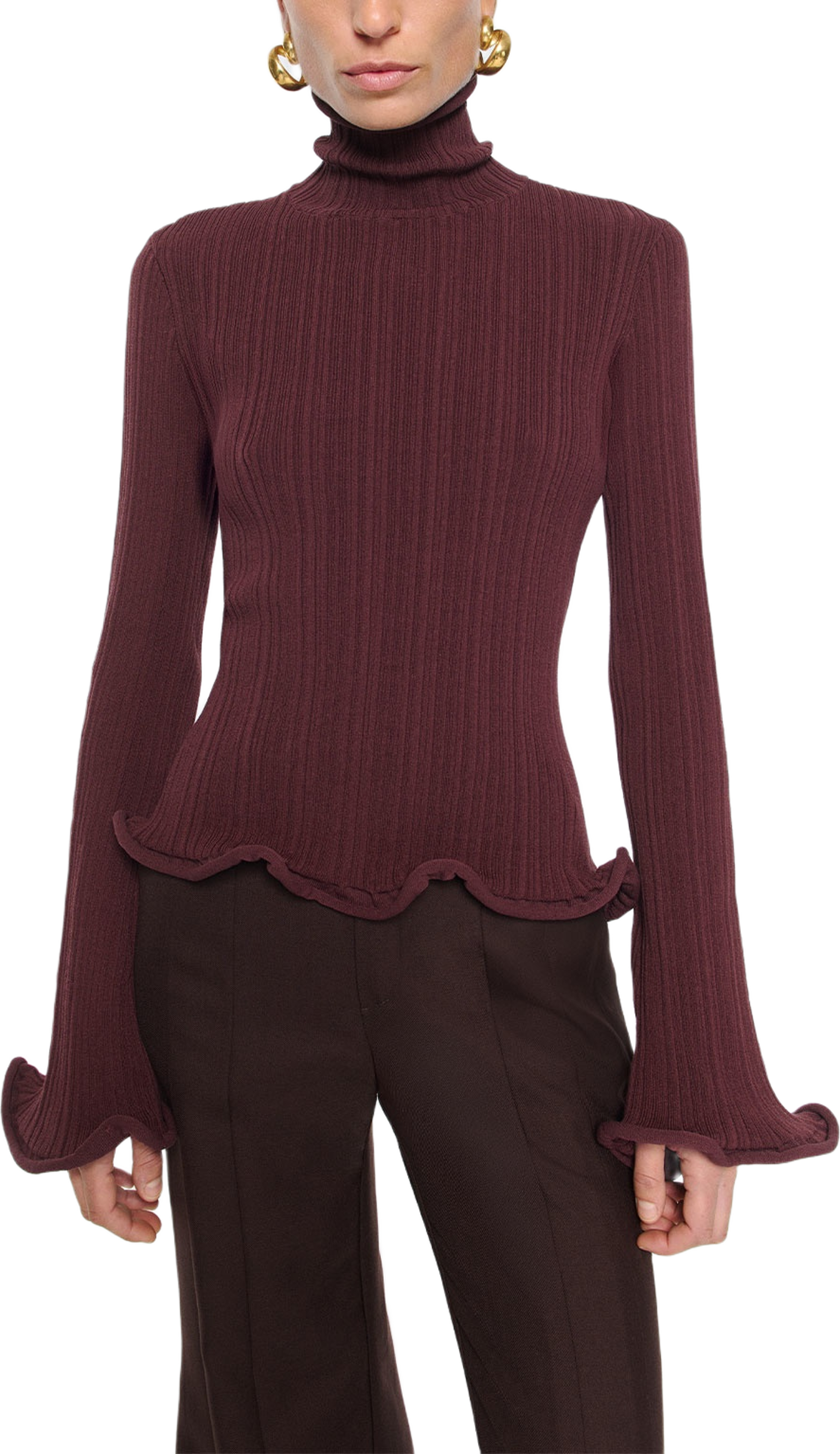 Paloma Sweater Maroon Rib Jersey