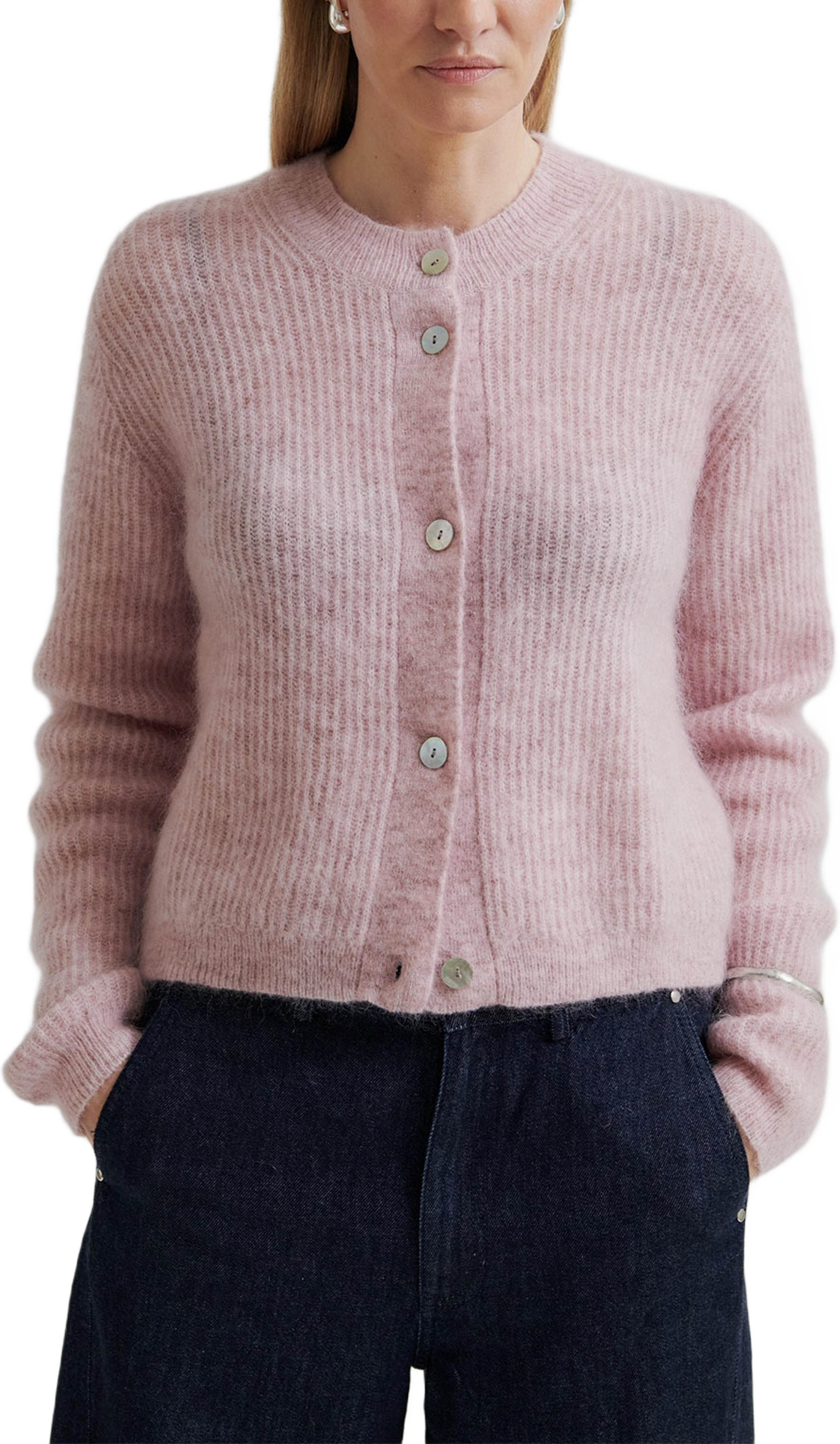 Andrea Knit Rib LS Cardigan