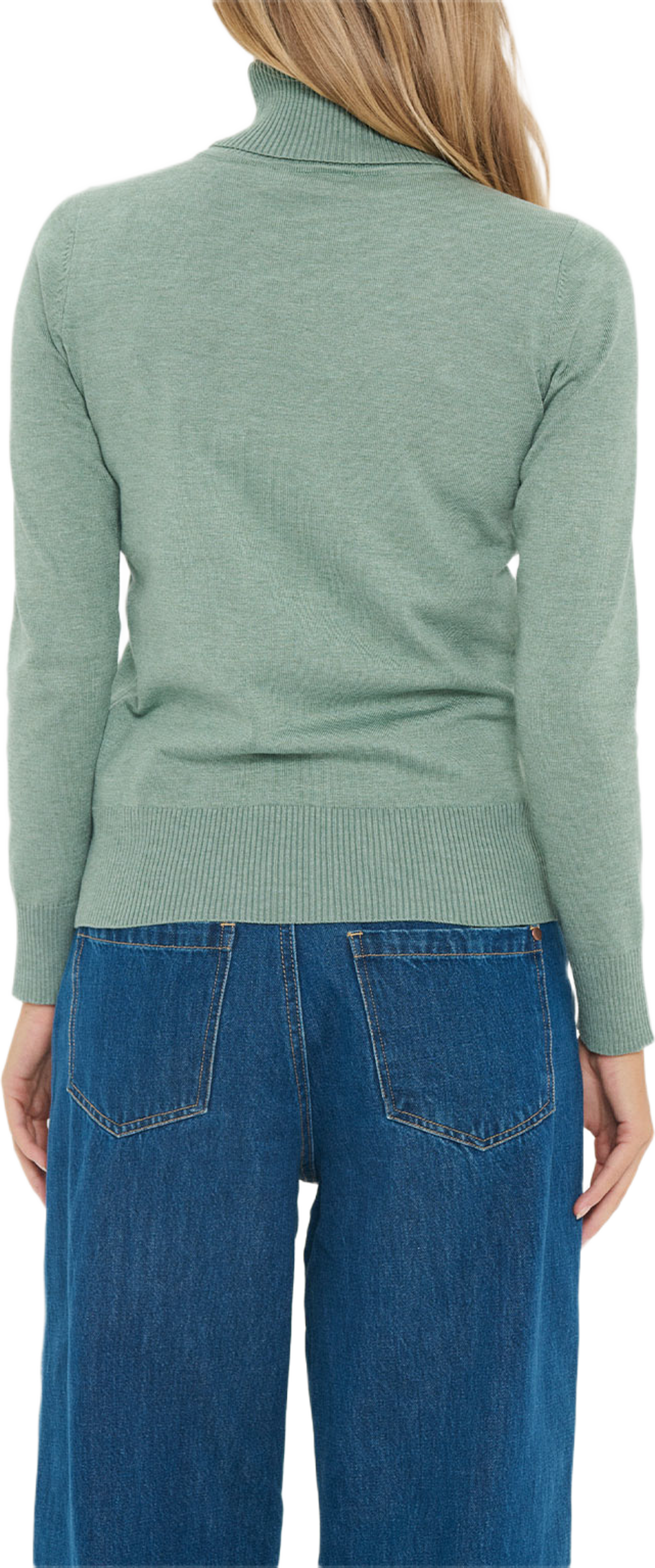 Roller Neck Sweater, från Saint Tropez, i färgen Green Bay Melange. Klicka för att öppna bilden i stort format
