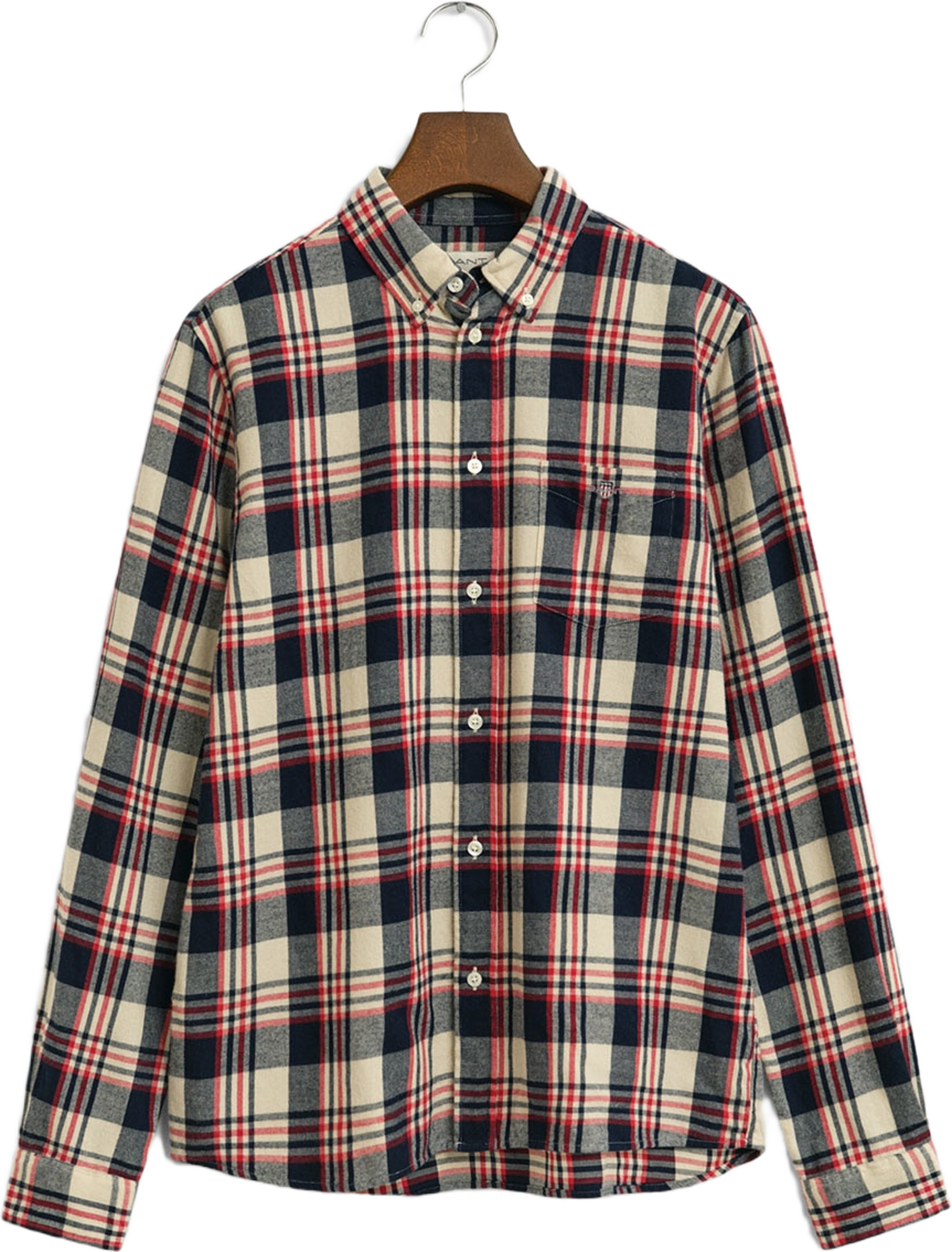 Rutig flanellskjorta, från GANT, i färgen Ruby Red.