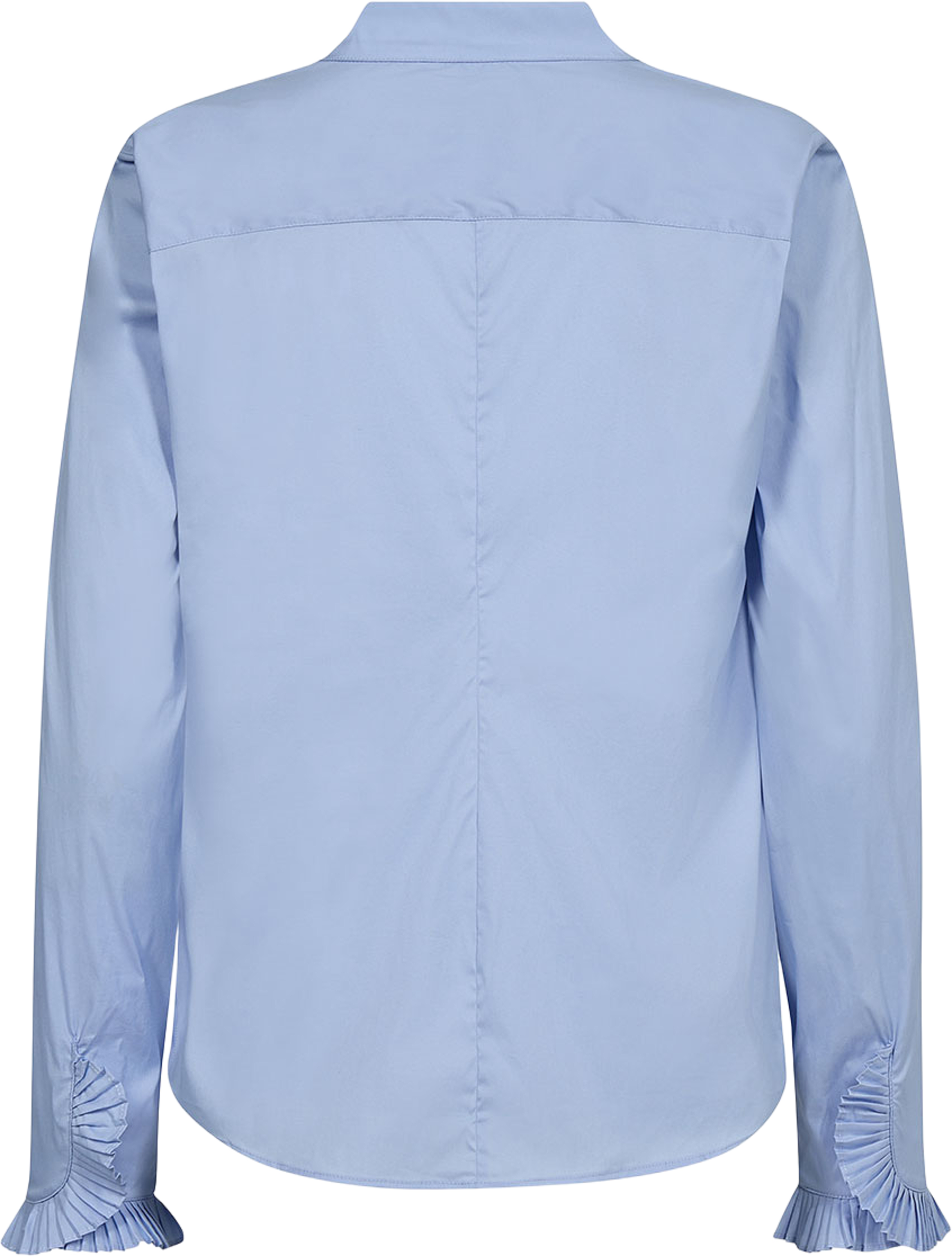 Hassie Pleat Shirt, från Mos Mosh, i färgen Brunnera Blue. Klicka för att öppna bilden i stort format