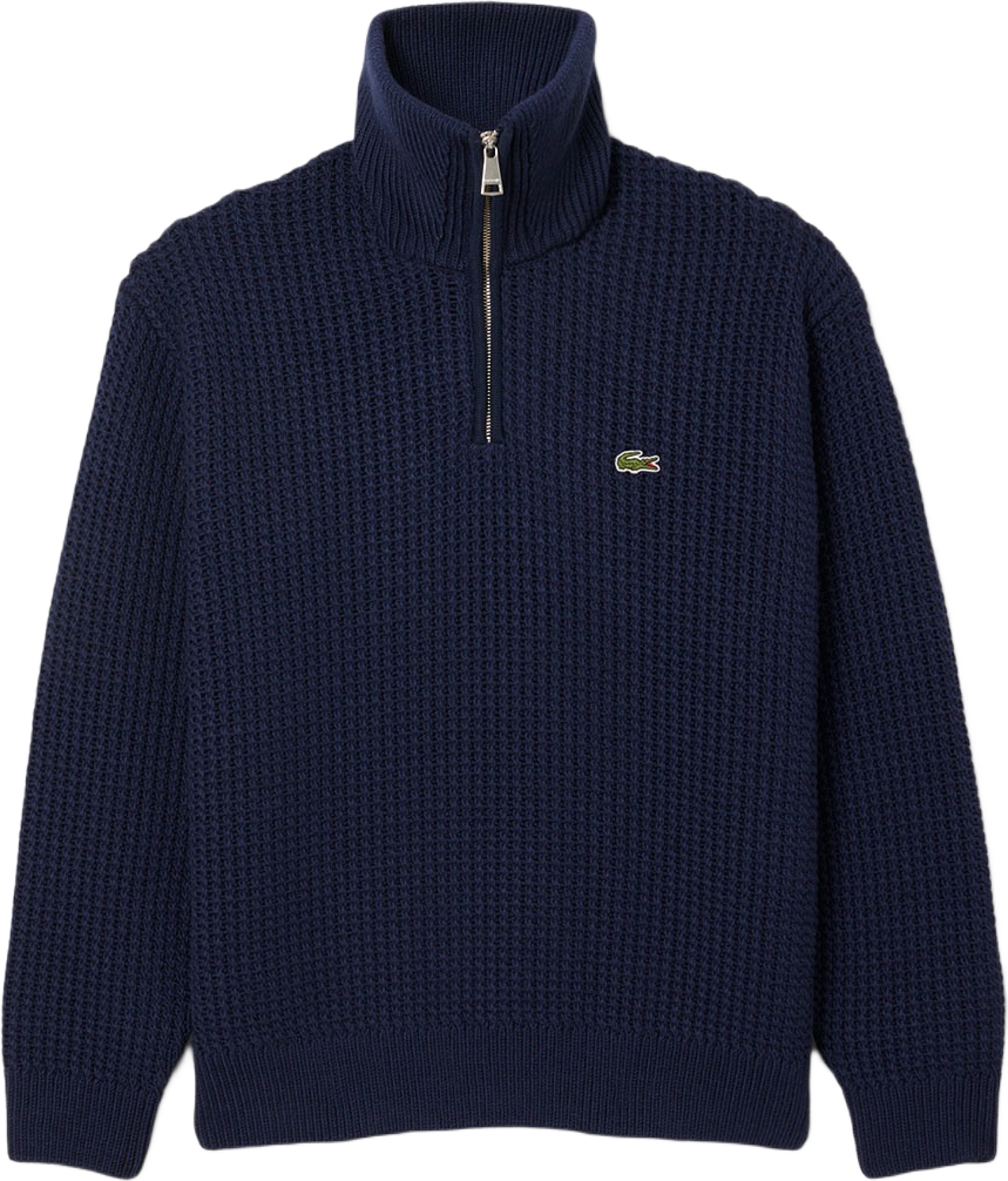 High Neck Half Zipper Heavy Wool Sweater, från Lacoste, i färgen Navy Blue.