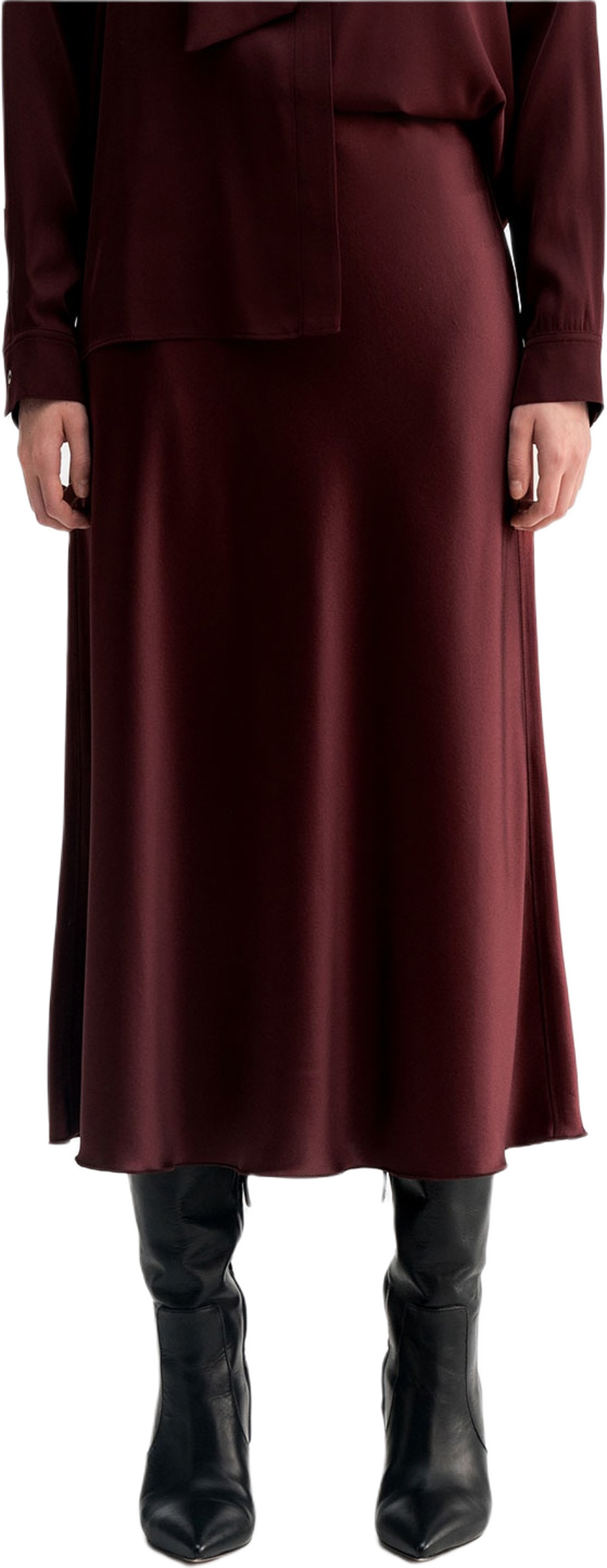 Hana satin silk skirt