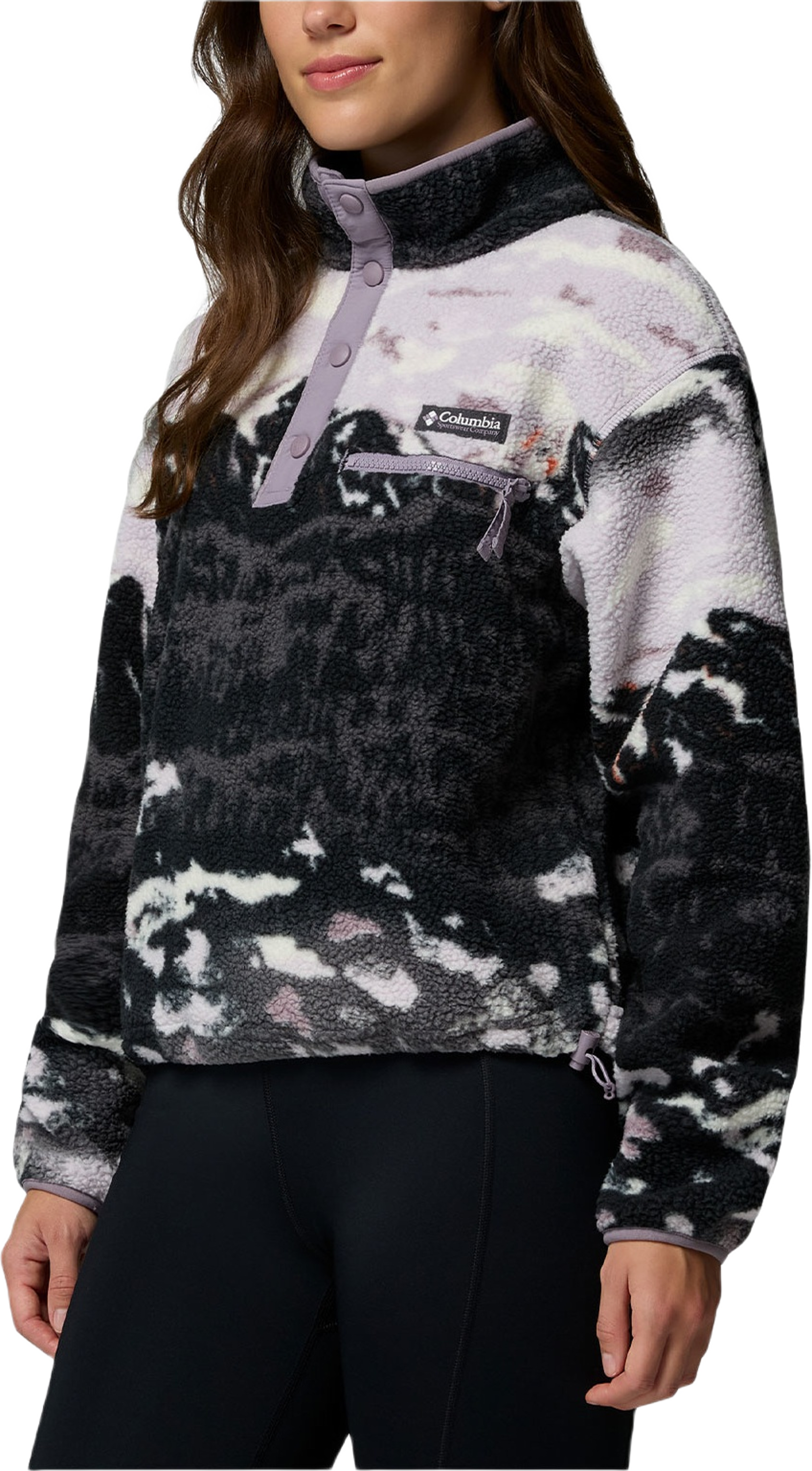Helvetia™ II Printed Cropped Half Snap, från Columbia, i färgen Shale Purple Si.