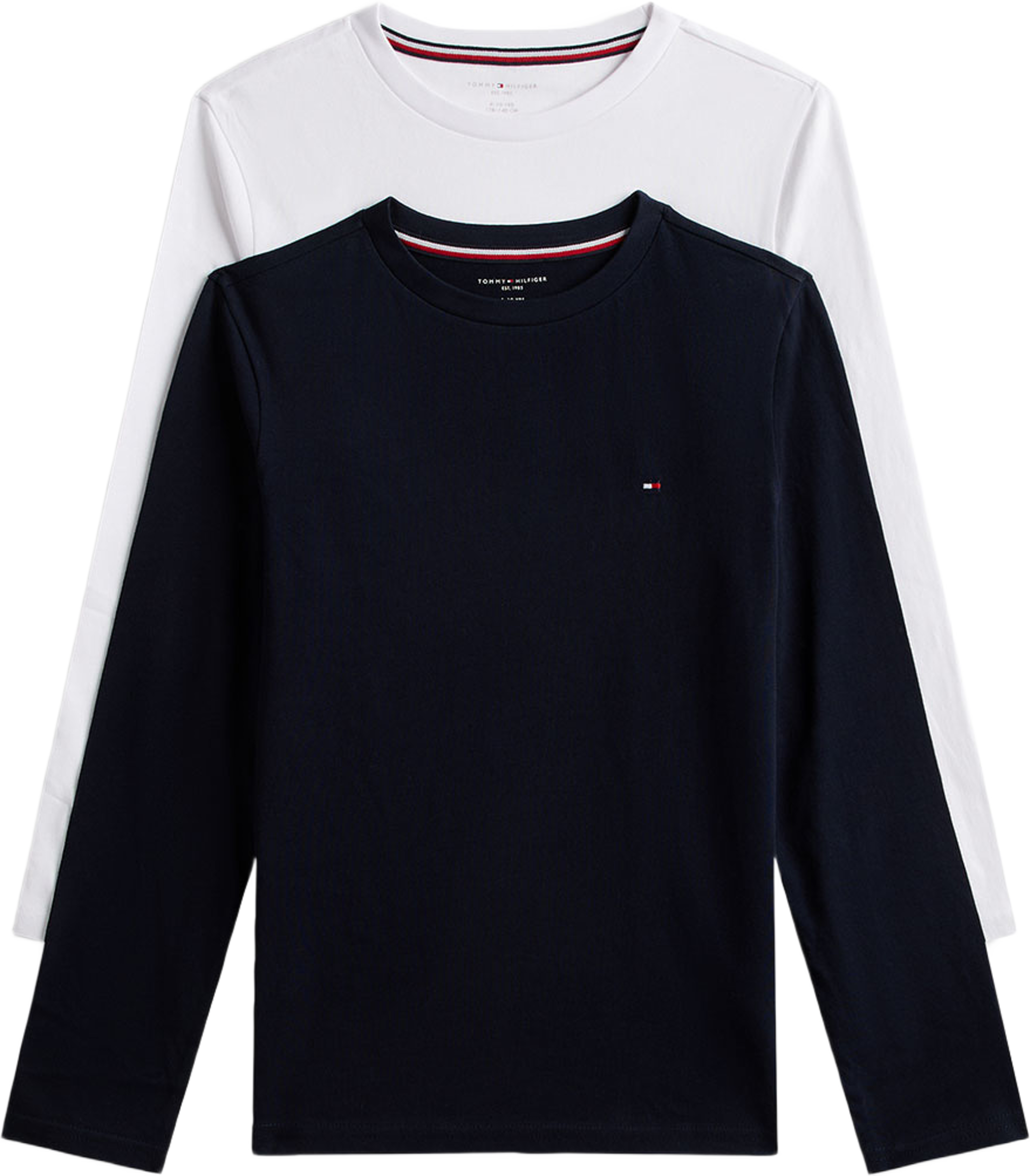 Långärmad t-shirt, 2-pack, från Tommy Hilfiger, i färgen Navy Blue/White. Klicka för att öppna bilden i stort format