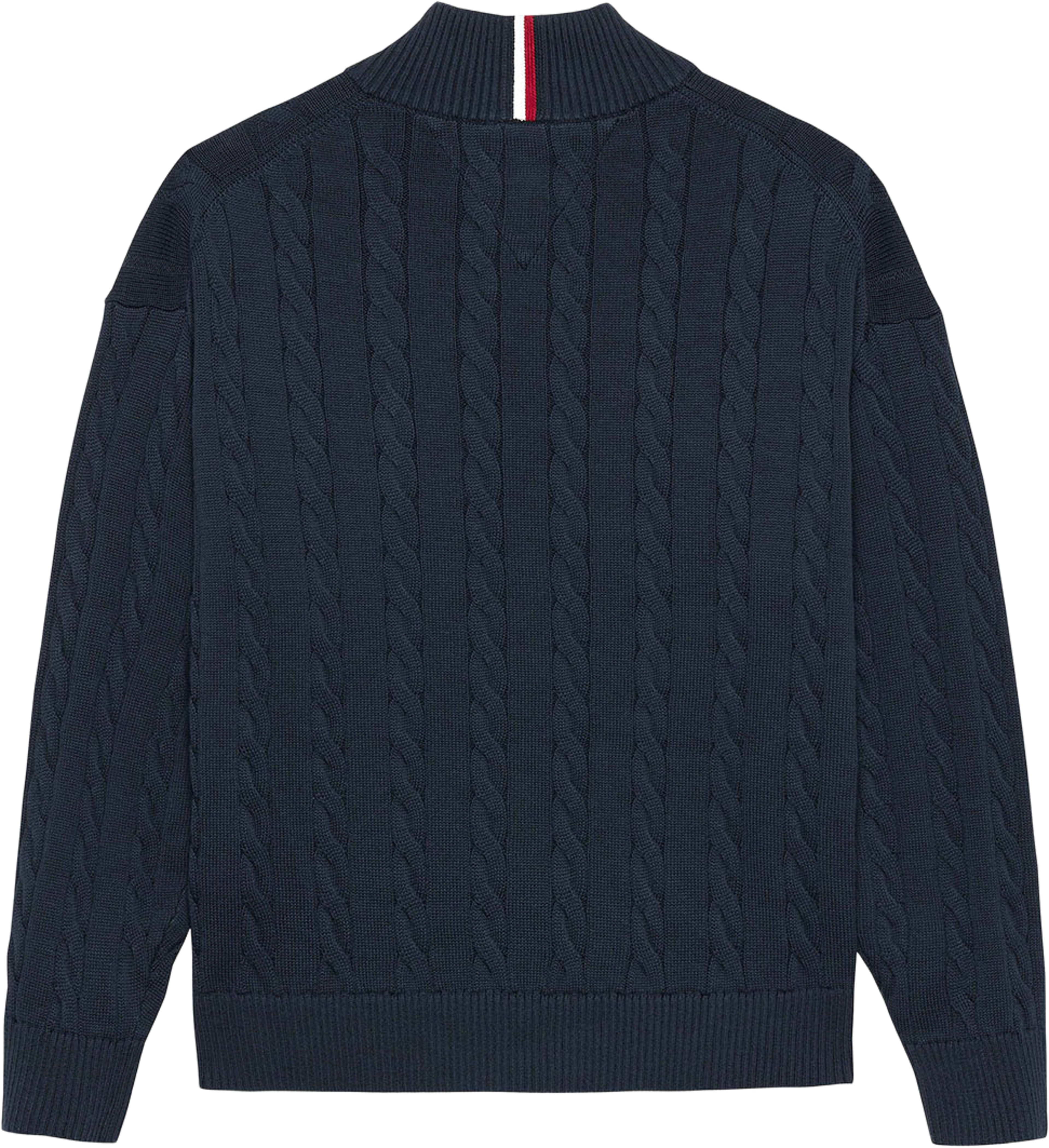 Kabelstickad tröja half-zip