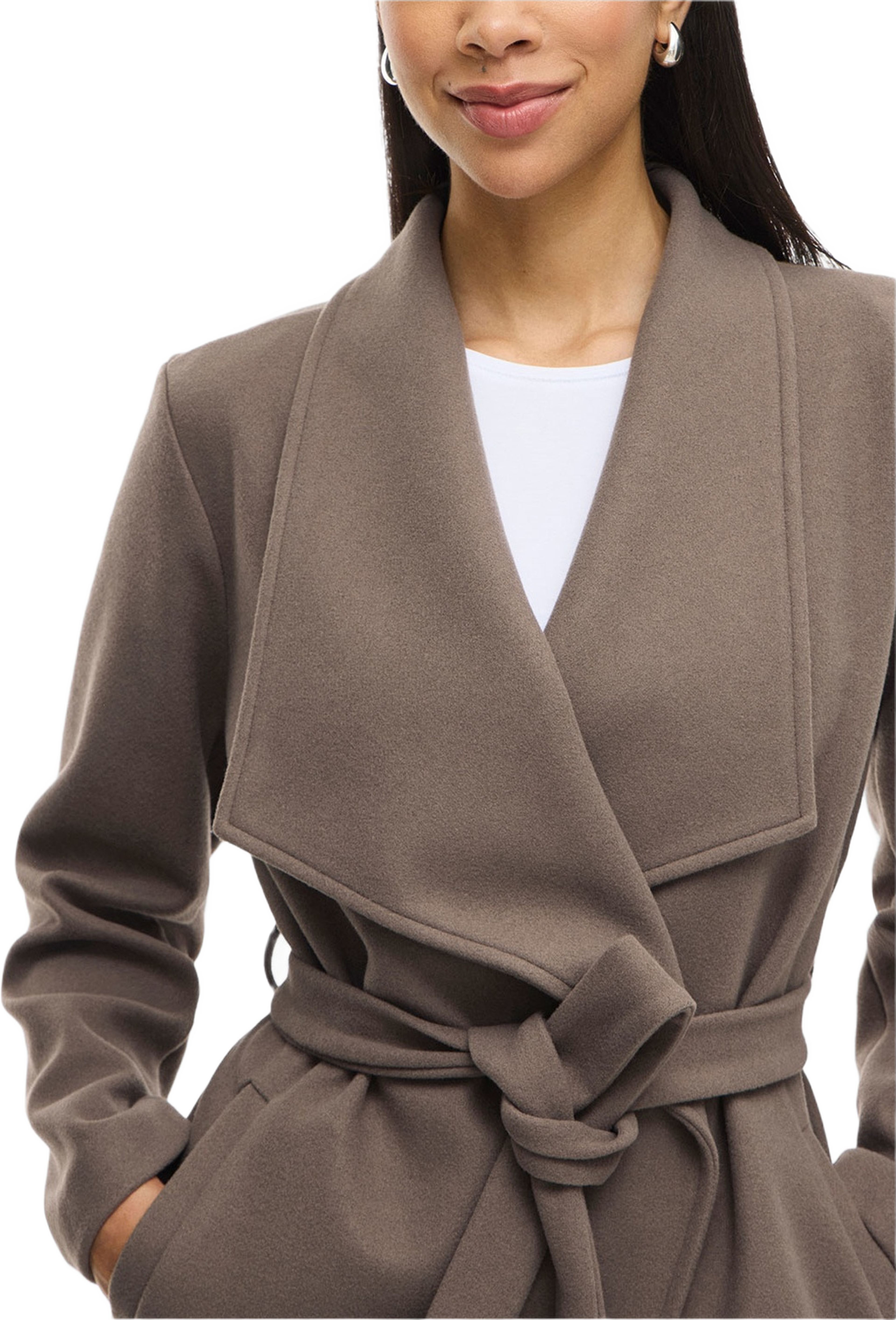Vicooley Collar Belt Coat
