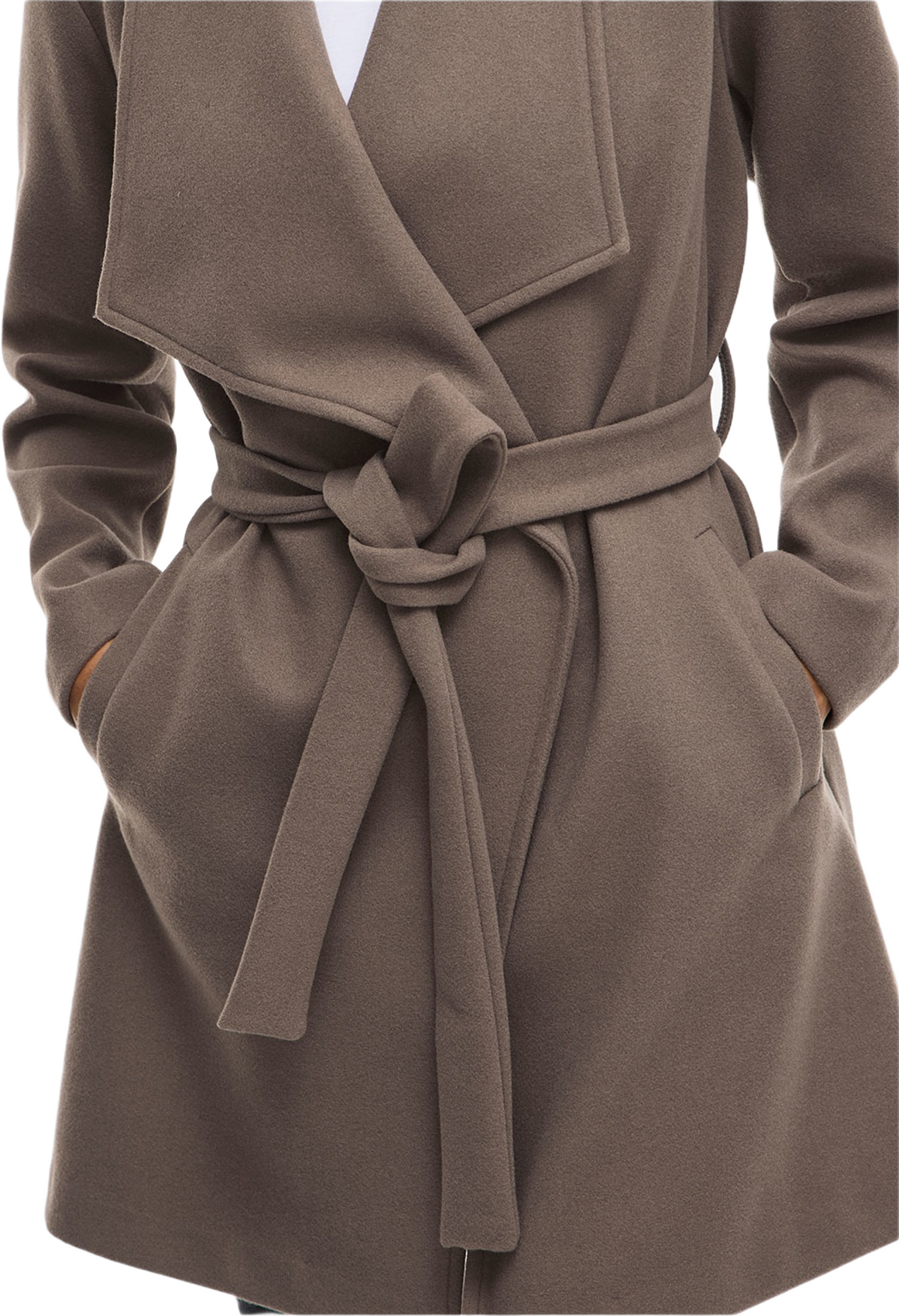 Vicooley Collar Belt Coat