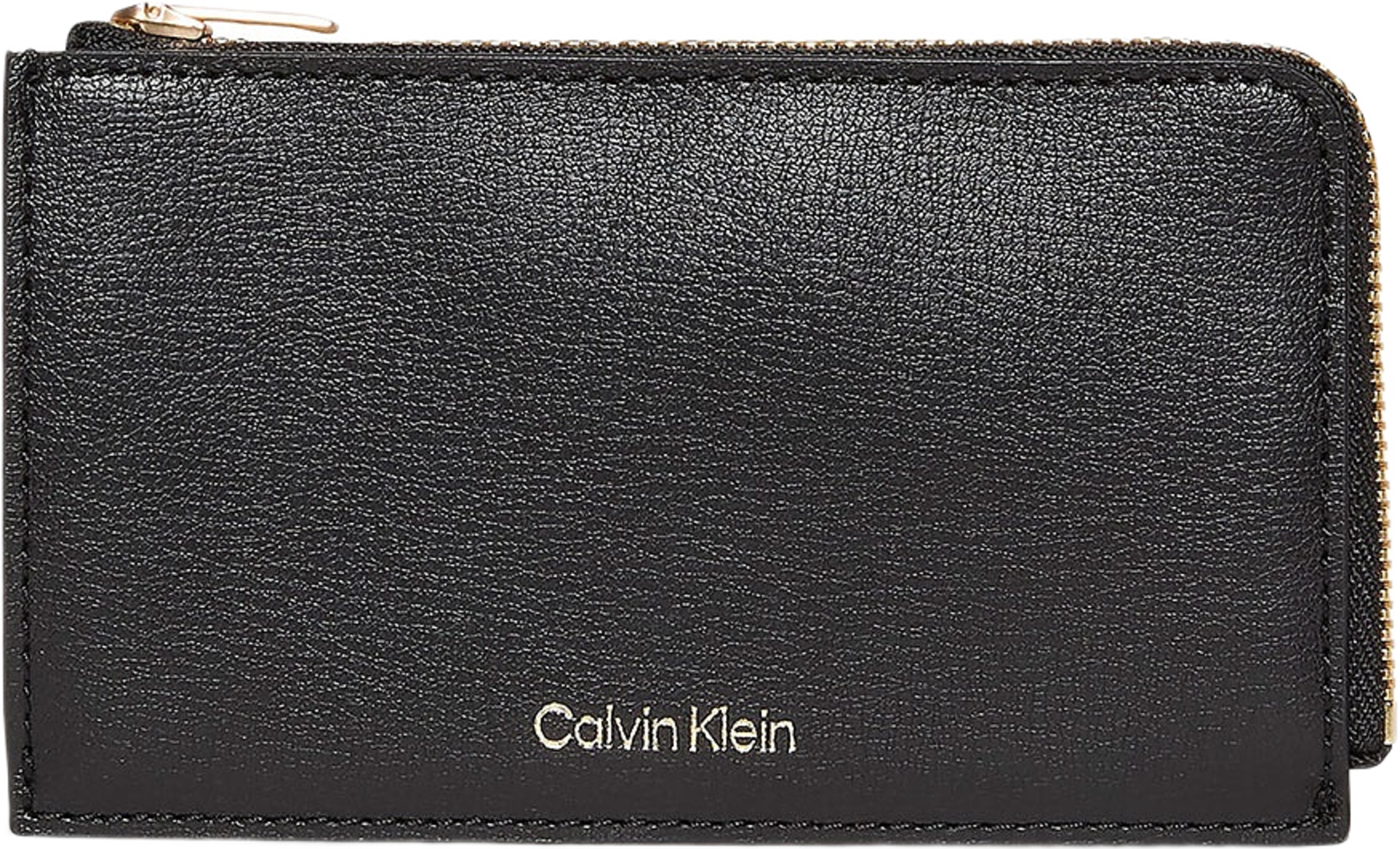 Foil Logo Top Zip Card Holder, från Calvin Klein, i färgen Black/Toasted Coconut.