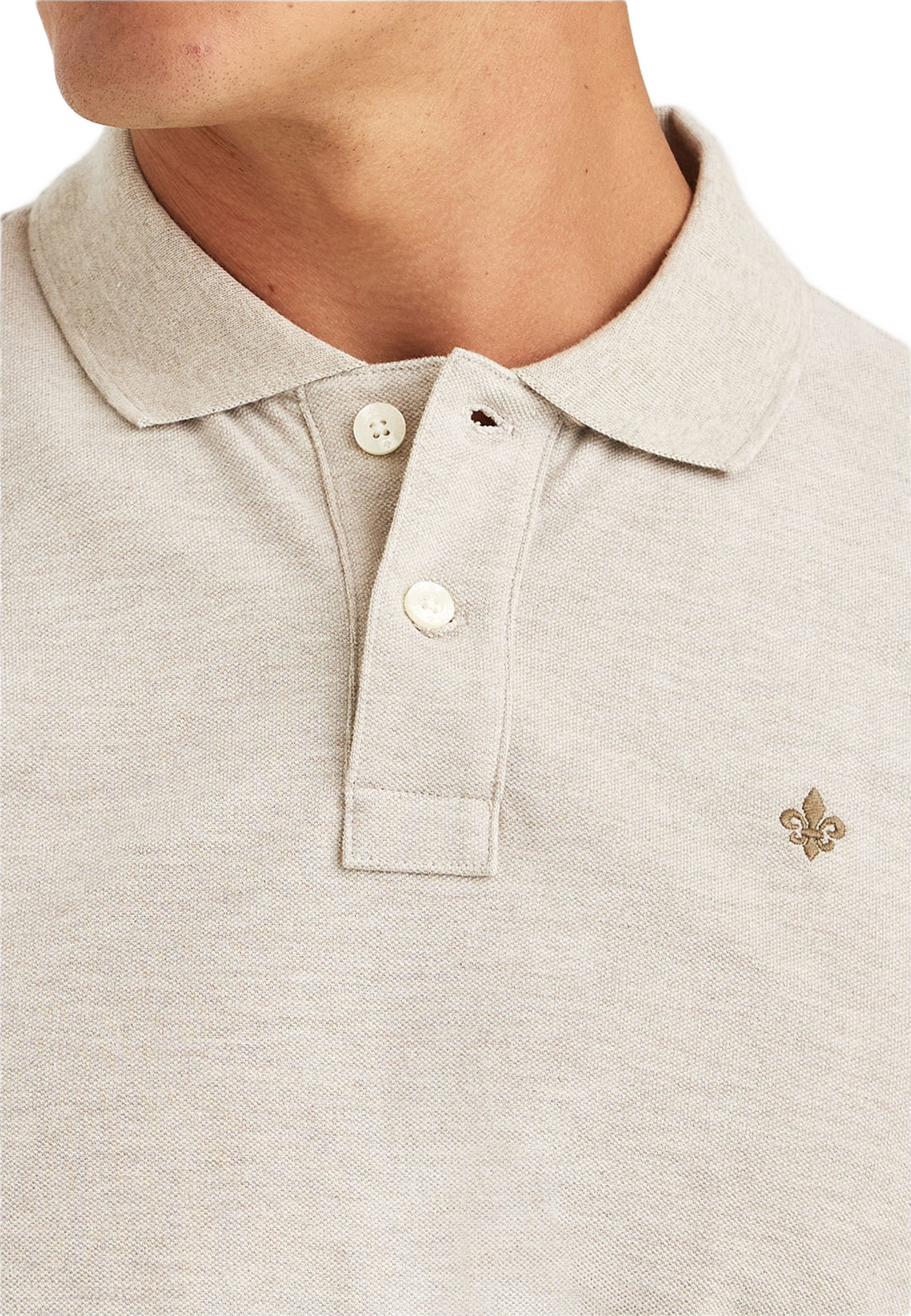 Camden LS Polo Shirt, från Morris, i färgen Khaki.