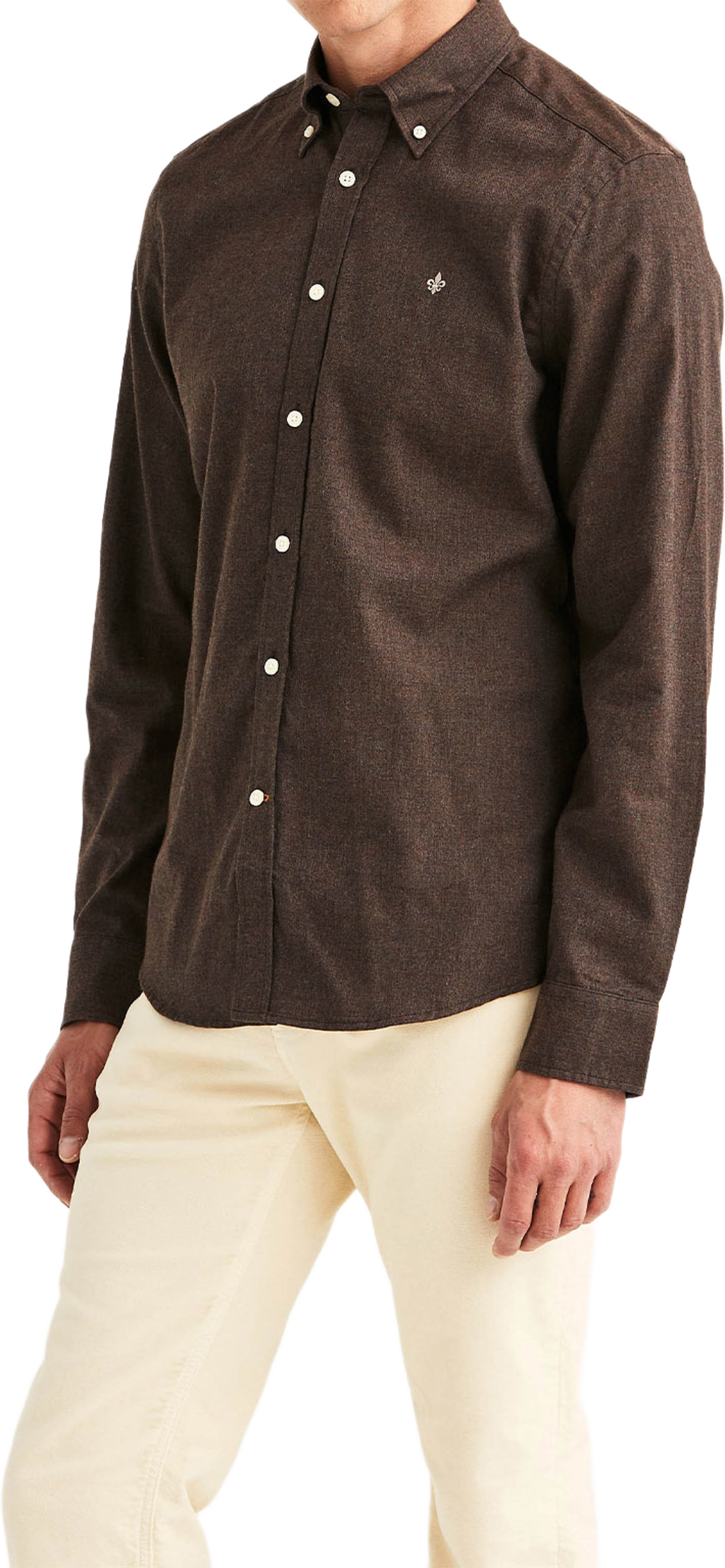 Watts Flannel Shirt-Slim Fit, från Morris, i färgen Brown. Klicka för att öppna bilden i stort format