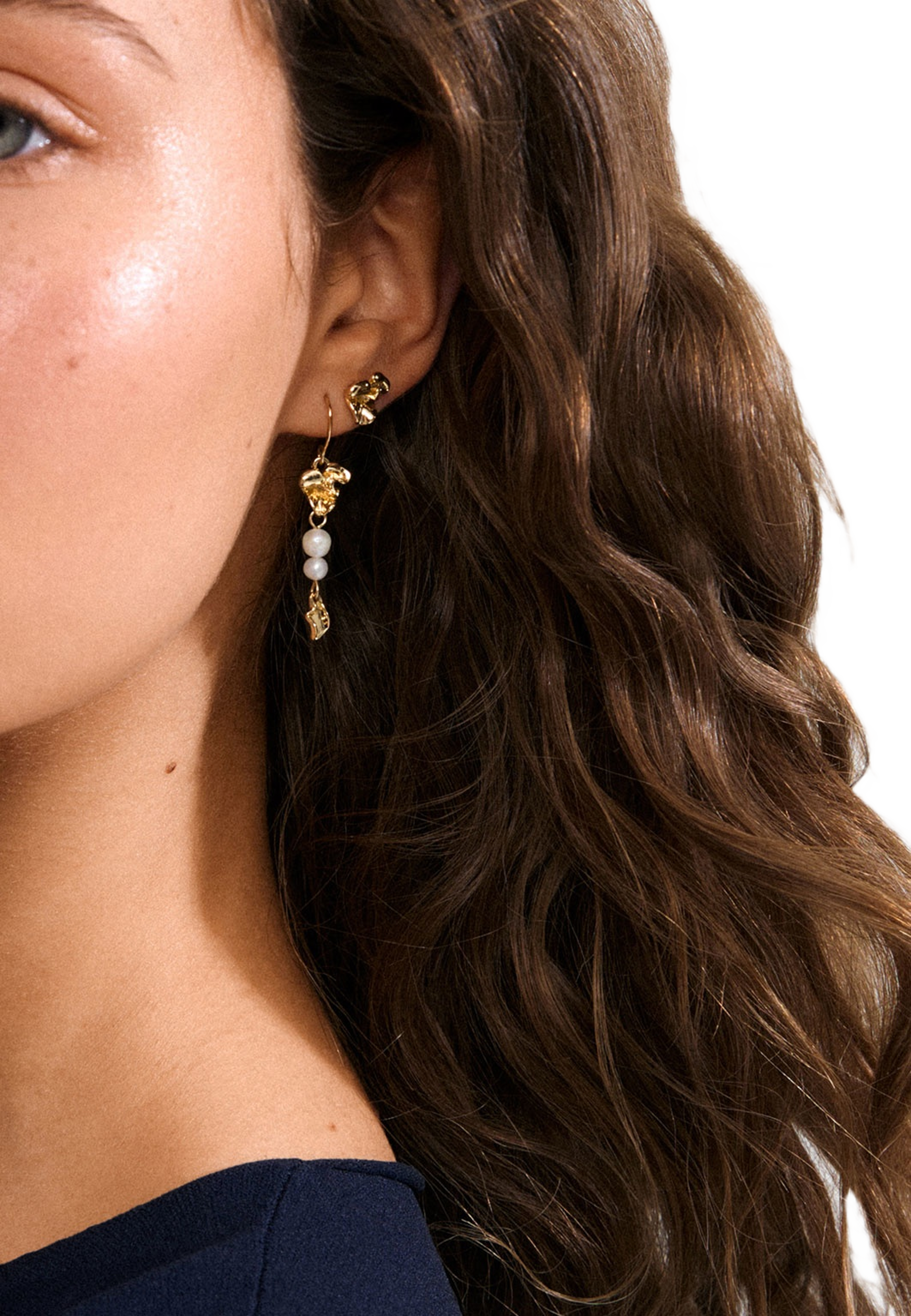 Luis Earrings 2-In-1 Set, Gold-Plated