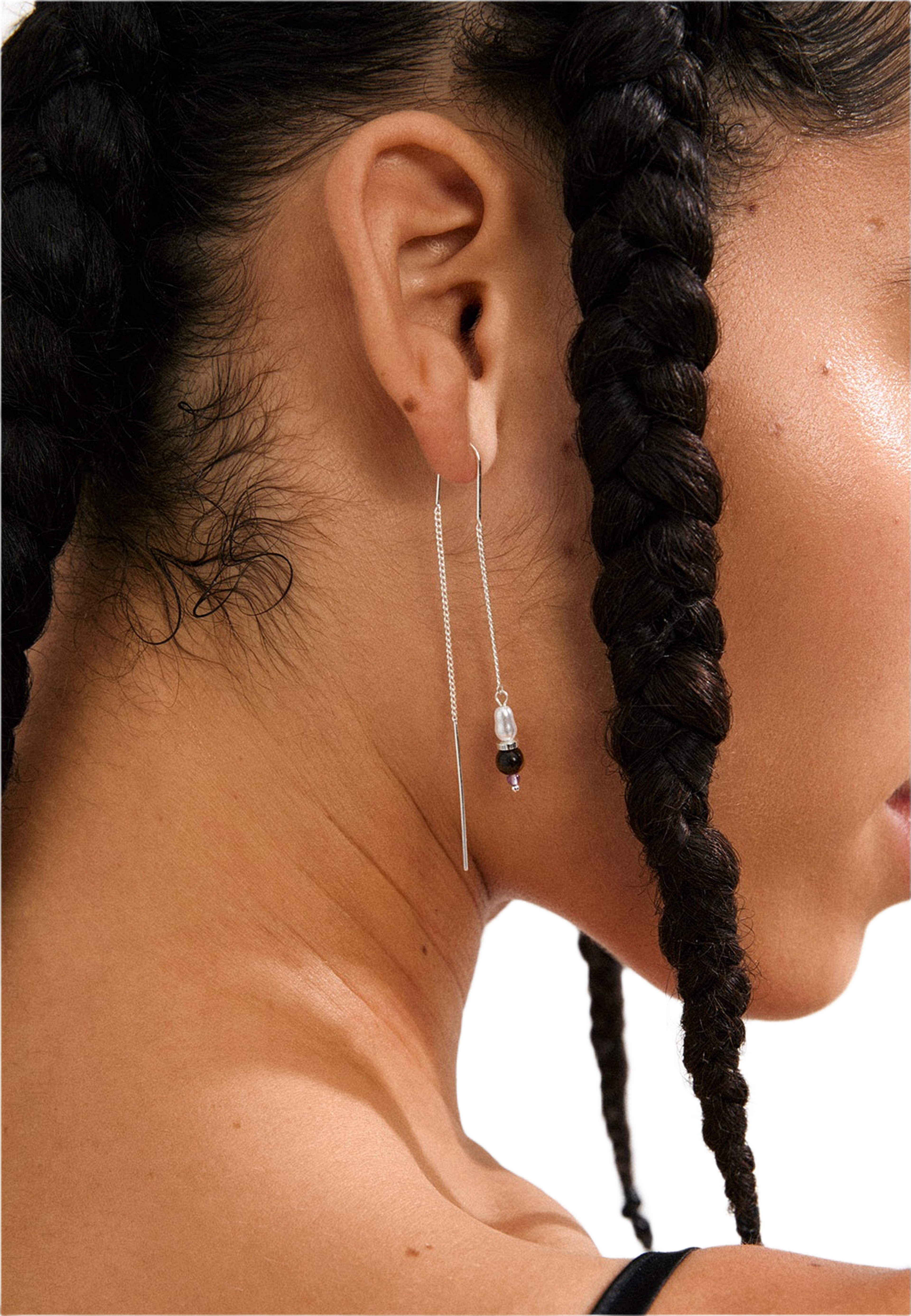 Between Chain Earrings Silver-Plated