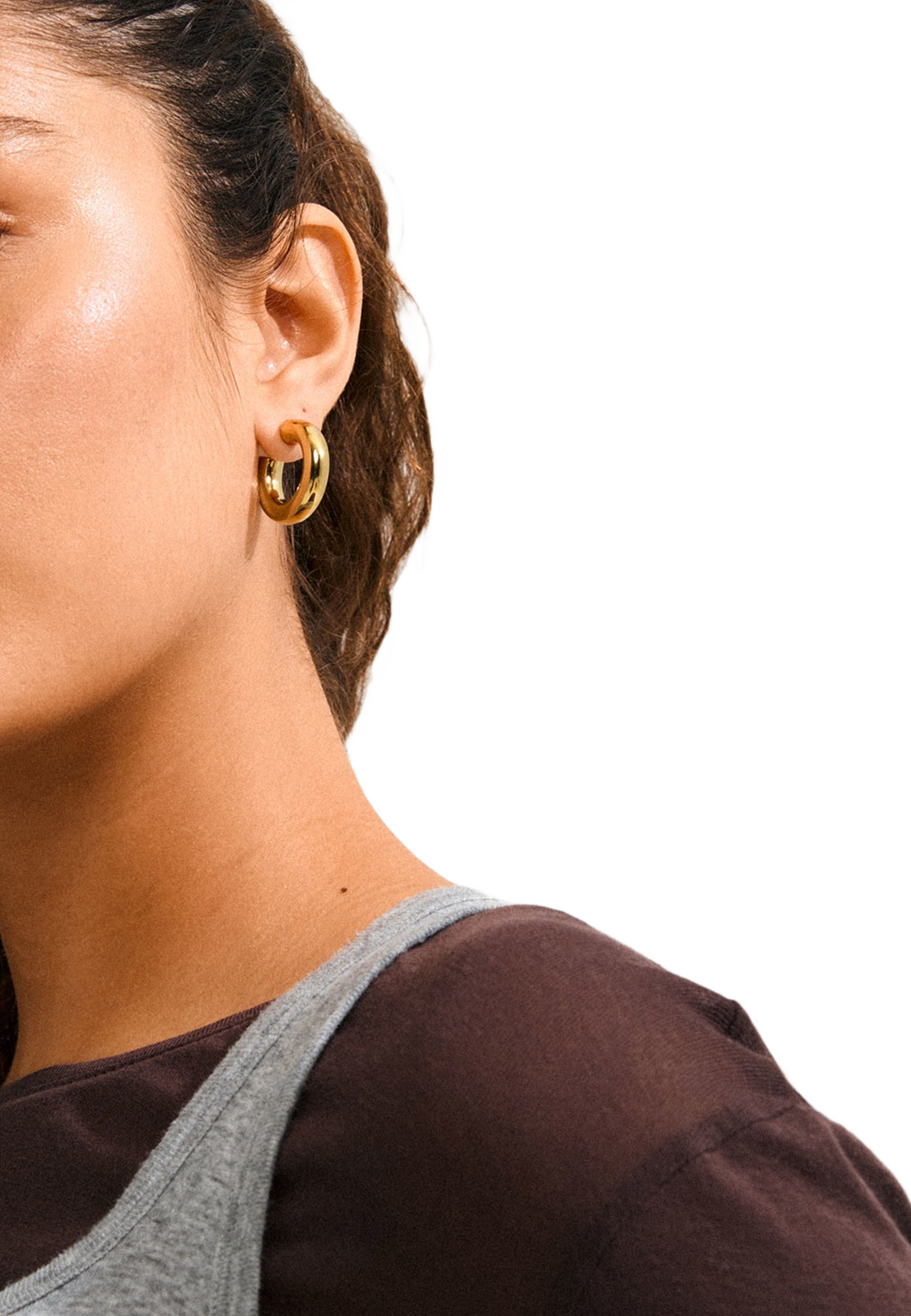 Phase Medium Hoops Gold-Plated