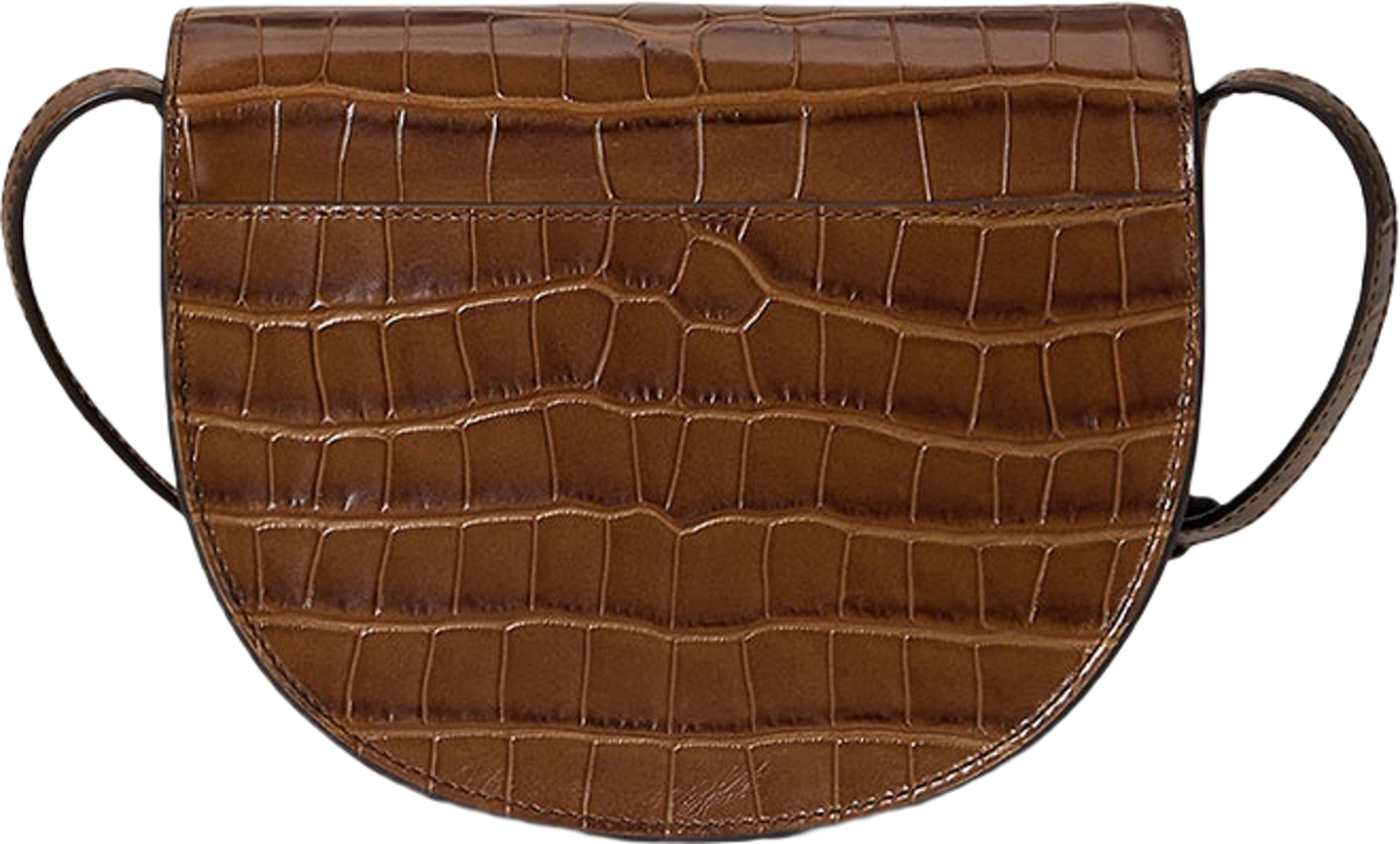Croc-Embossed Medium Witley Crossbody, från Lauren Ralph Lauren, i färgen Tobacco. Klicka för att öppna bilden i stort format