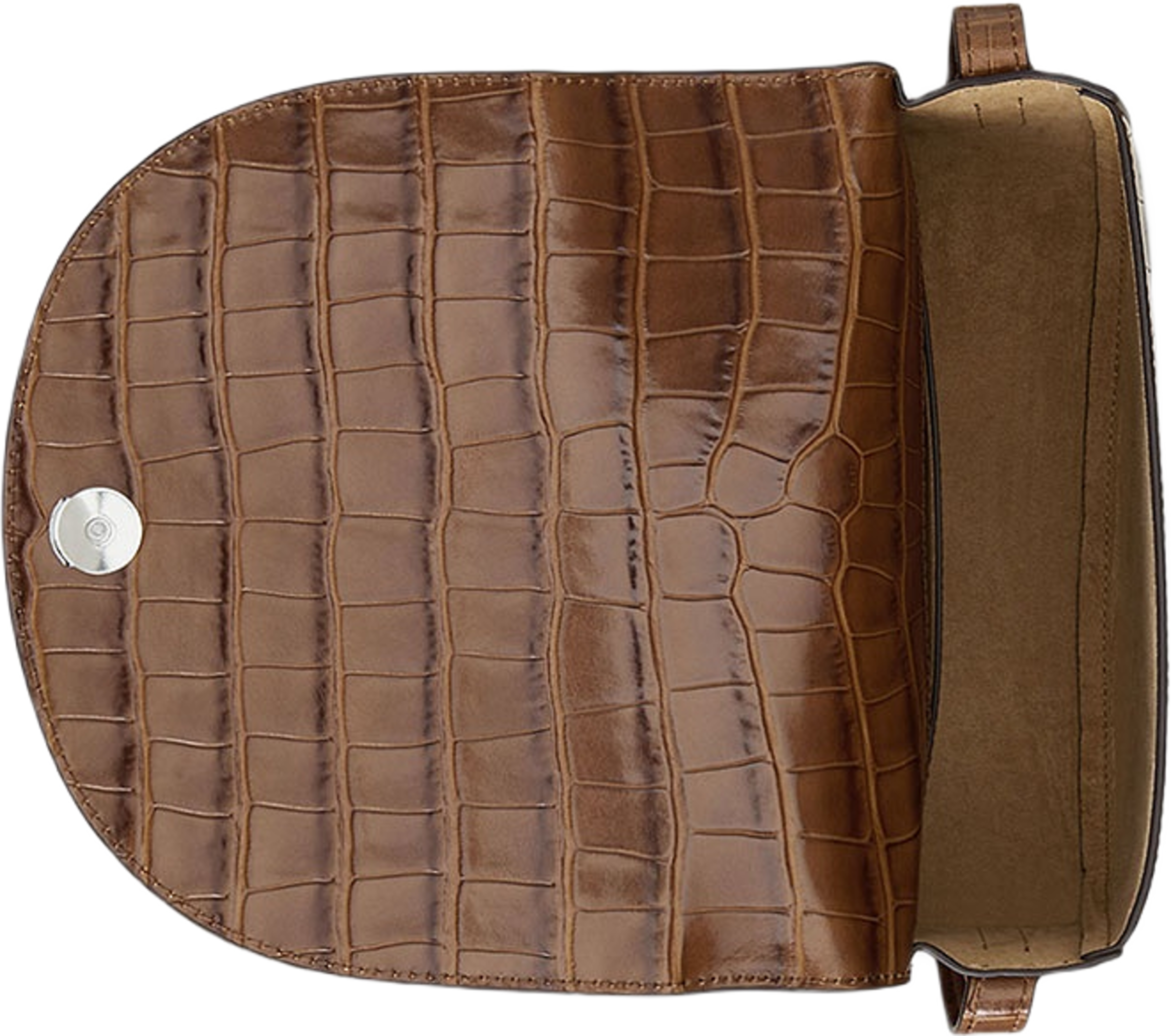 Croc-Embossed Medium Witley Crossbody, från Lauren Ralph Lauren, i färgen Tobacco. Klicka för att öppna bilden i stort format