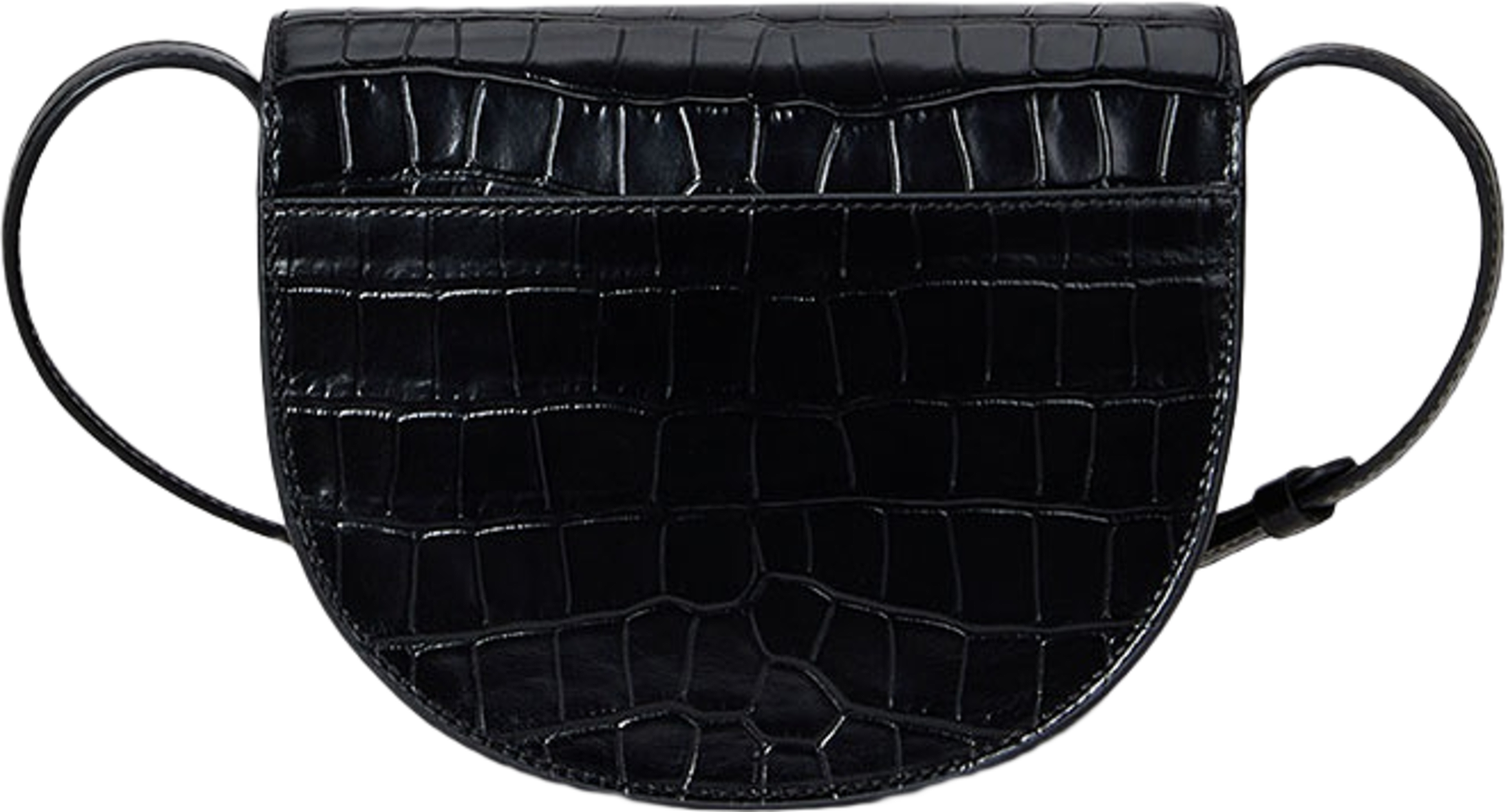 Croc-Embossed Medium Witley Crossbody, från Lauren Ralph Lauren, i färgen Black. Klicka för att öppna bilden i stort format