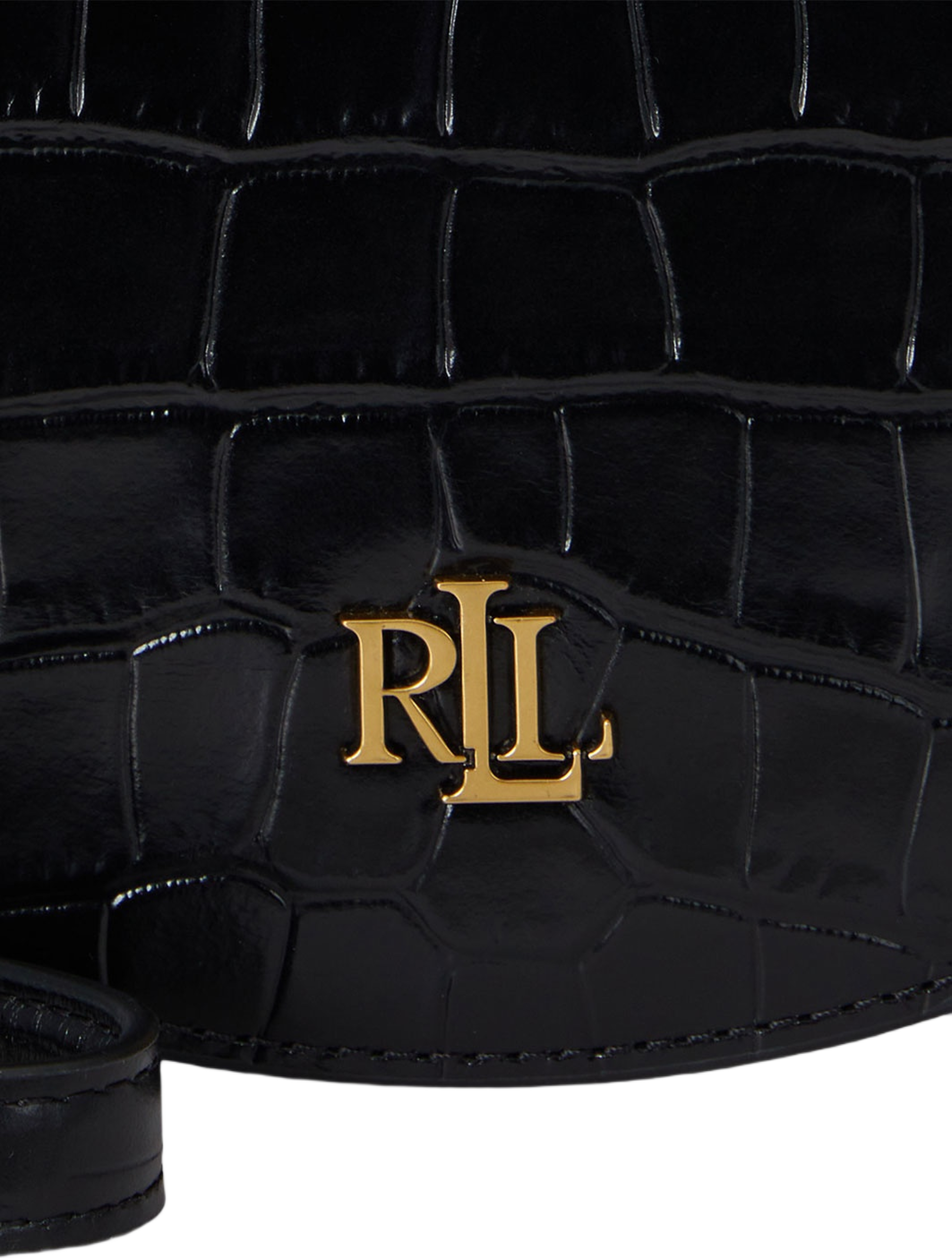 Croc-Embossed Medium Witley Crossbody, från Lauren Ralph Lauren, i färgen Black. Klicka för att öppna bilden i stort format