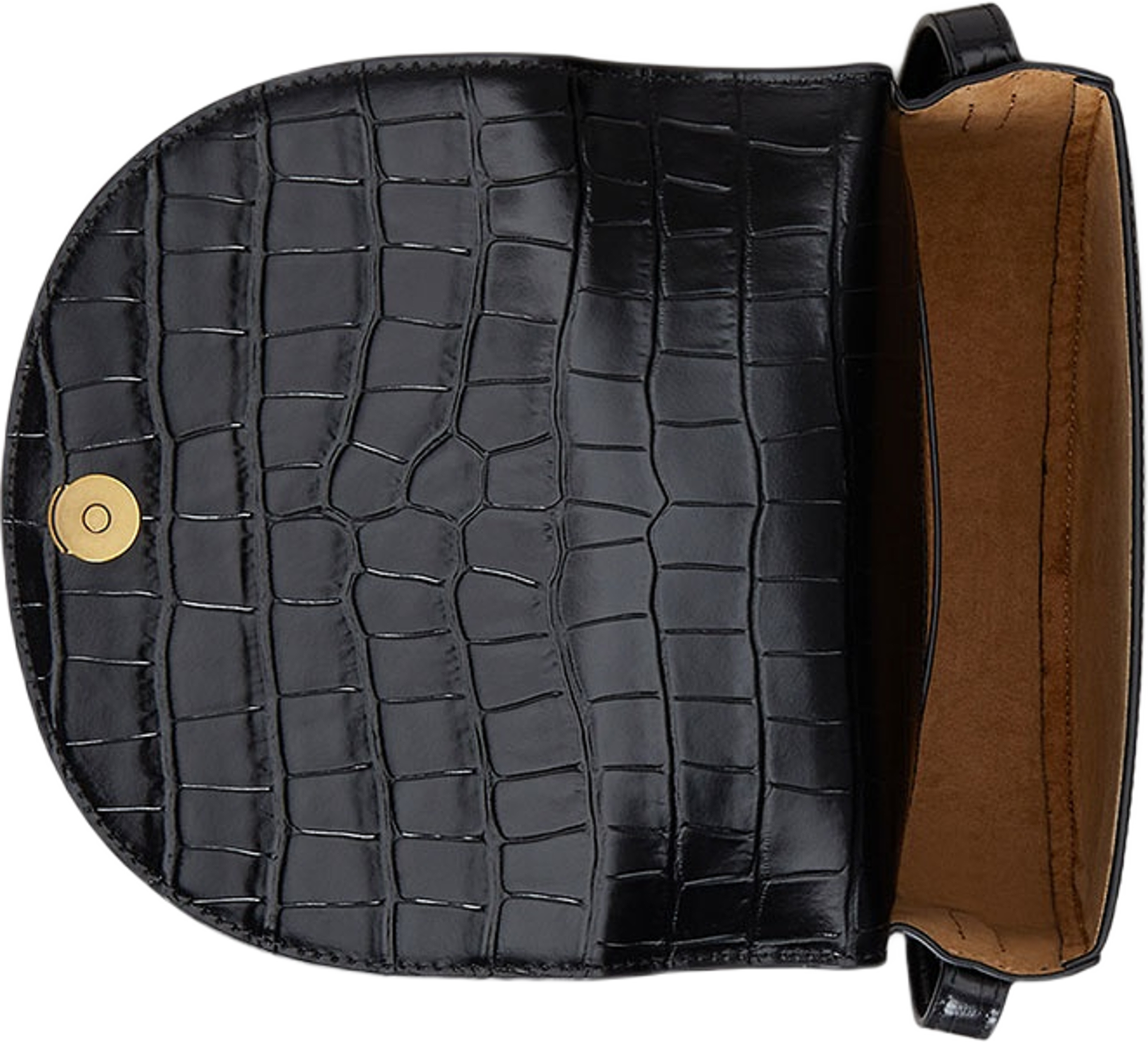 Croc-Embossed Medium Witley Crossbody, från Lauren Ralph Lauren, i färgen Black. Klicka för att öppna bilden i stort format