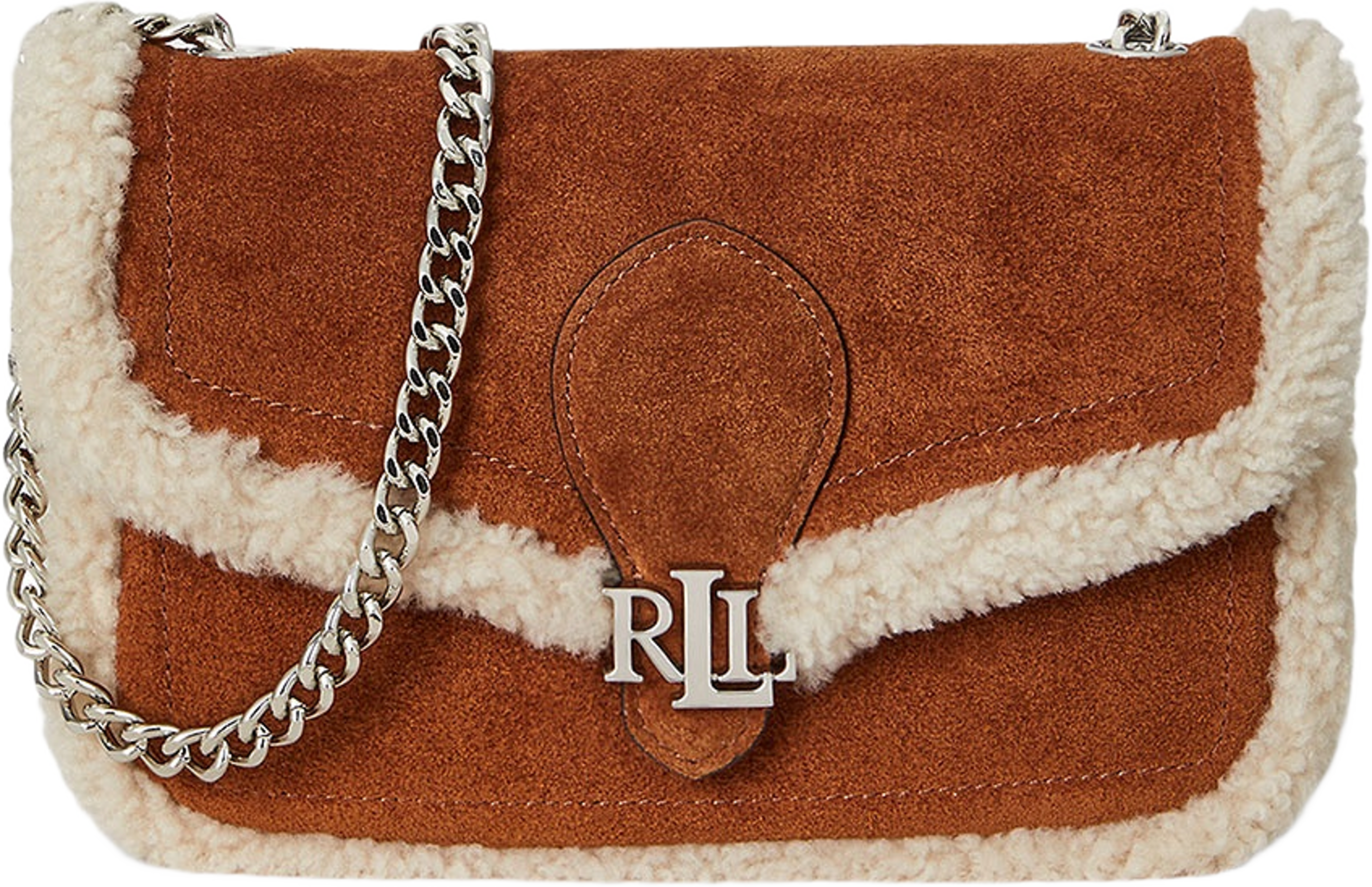 Shearling-Trim Bradley Crossbody Wallet