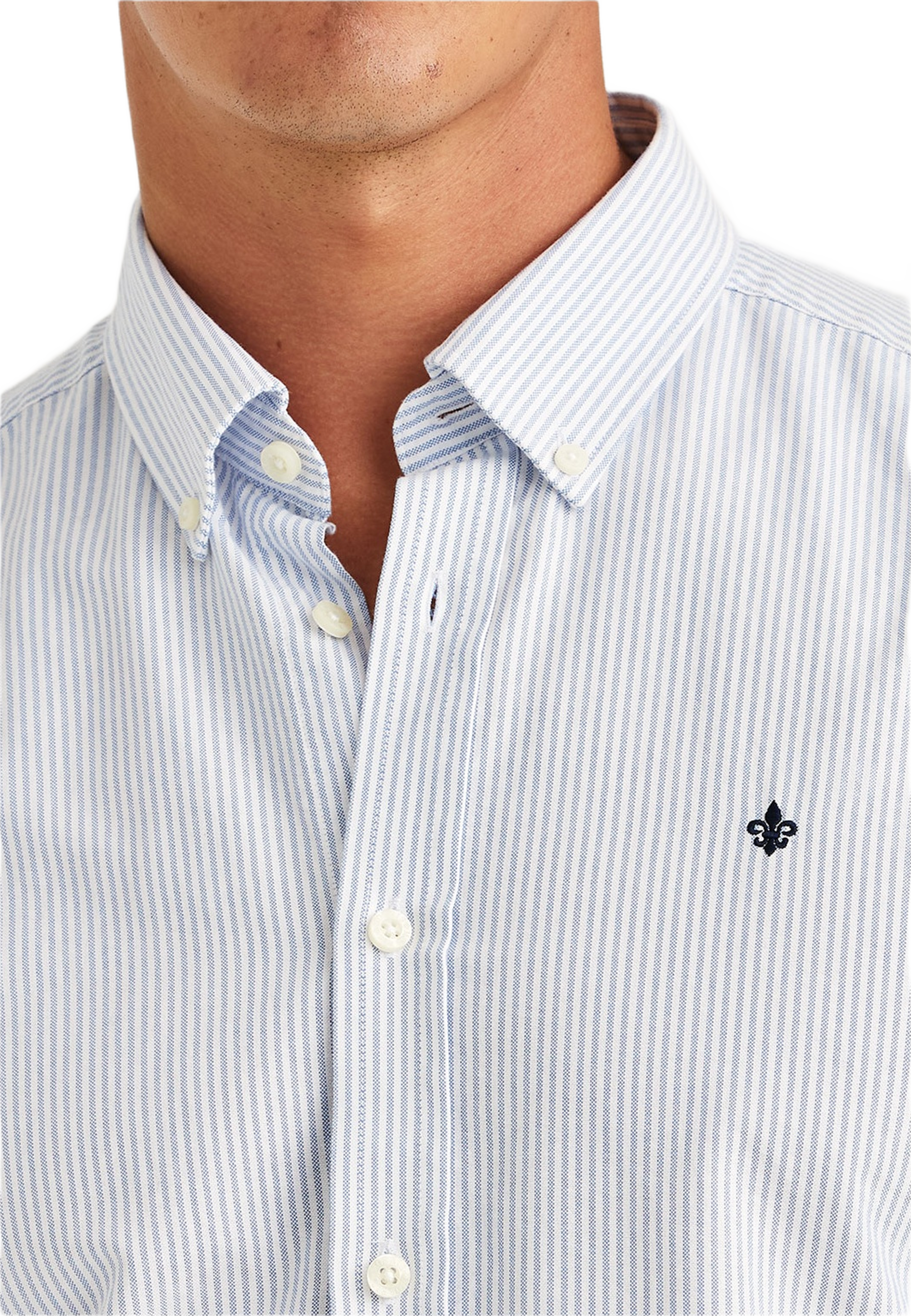 Oxford Striped BD Shirt, från Morris, i färgen Light Blue.