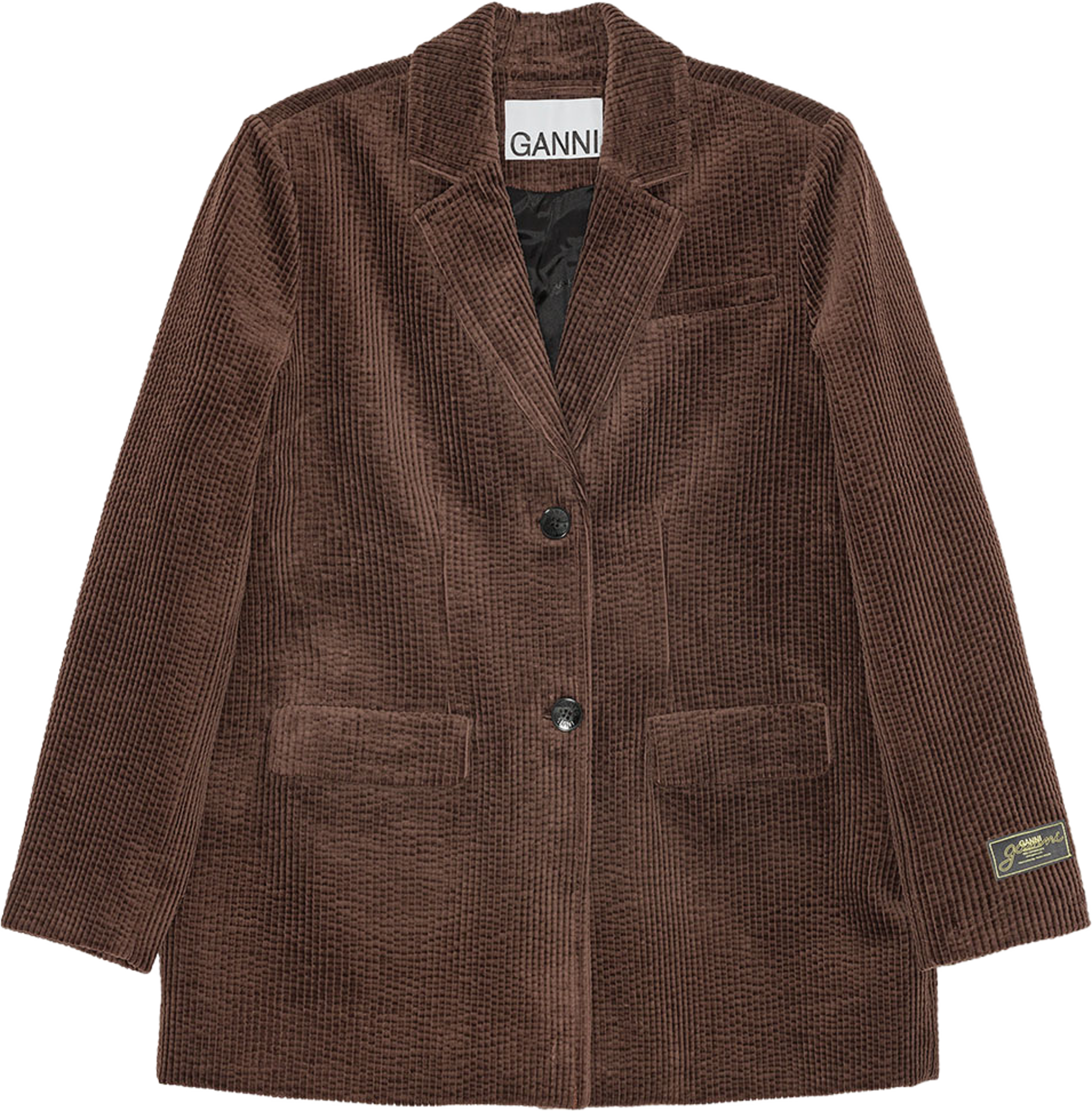 Seersucker Corduroy Blazer, från GANNI, i färgen Chicory Coffee. Klicka för att öppna bilden i stort format