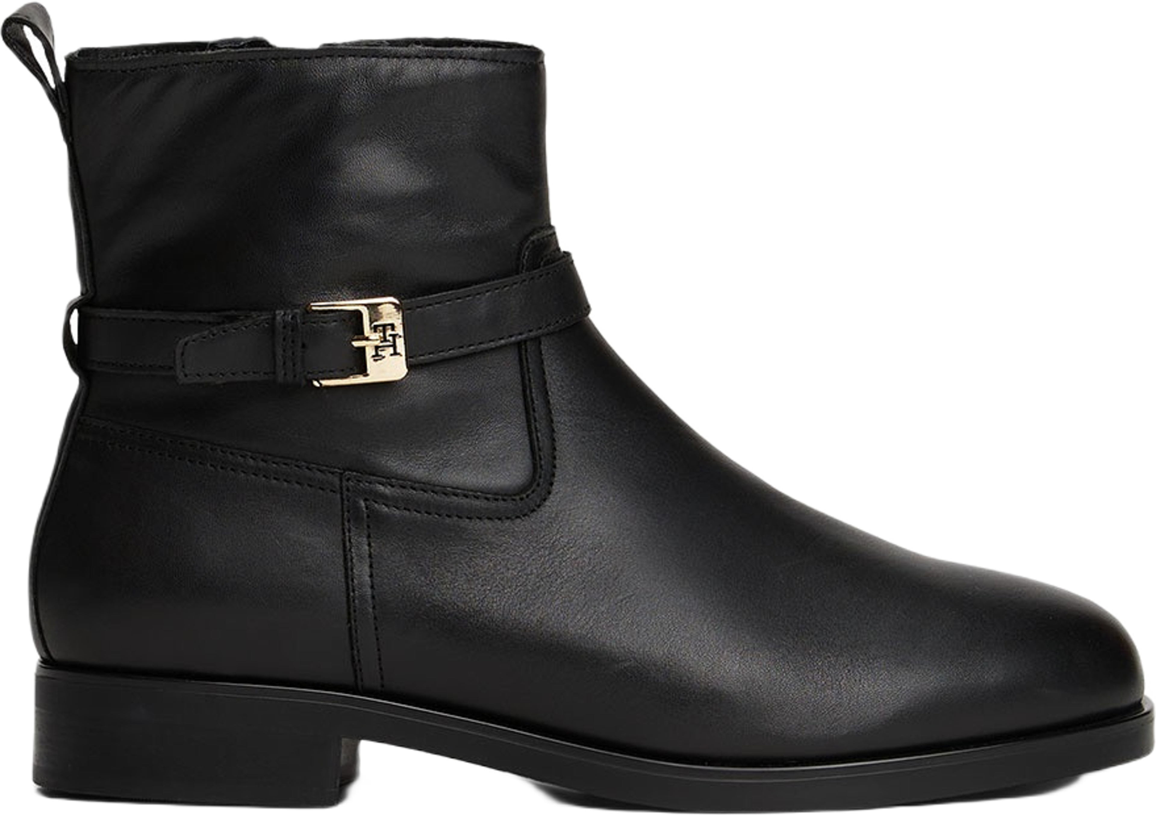 Leather Buckle Riding Boots, från Tommy Hilfiger, i färgen Black. Klicka för att öppna bilden i stort format