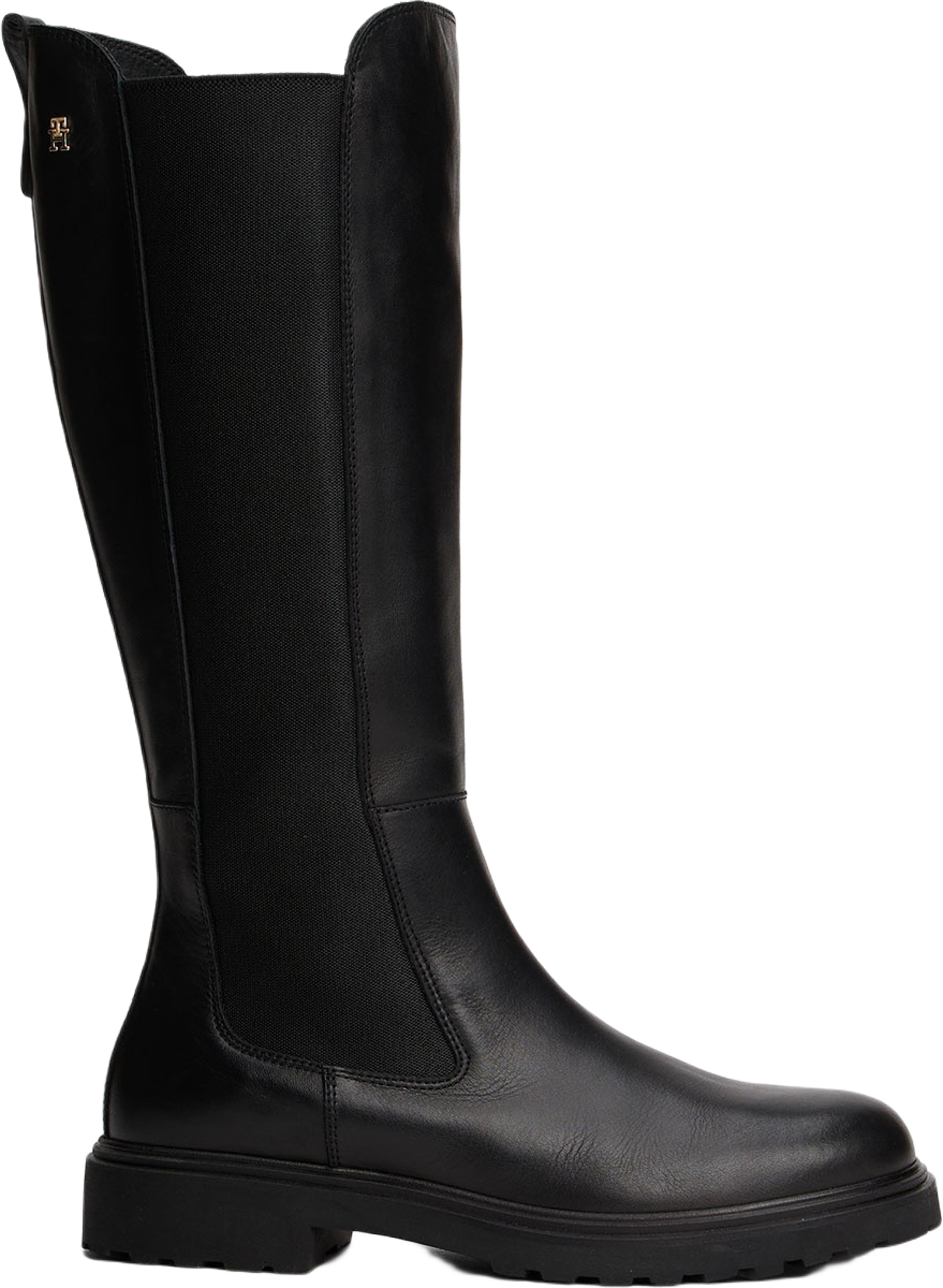 Leather Cleat Knee-High Chelsea Boots, från Tommy Hilfiger, i färgen Black. Klicka för att öppna bilden i stort format