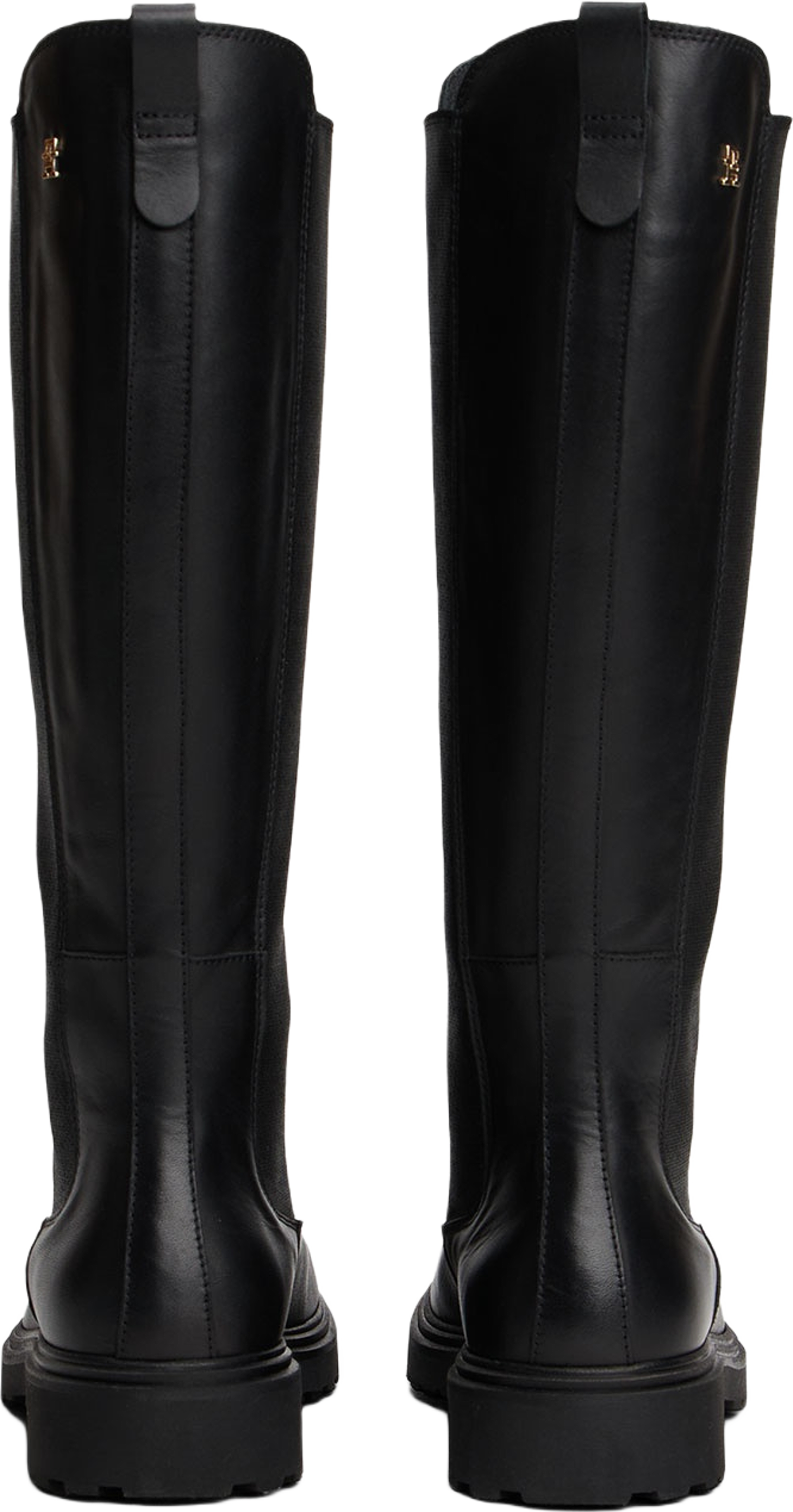 Leather Cleat Knee-High Chelsea Boots, från Tommy Hilfiger, i färgen Black. Klicka för att öppna bilden i stort format