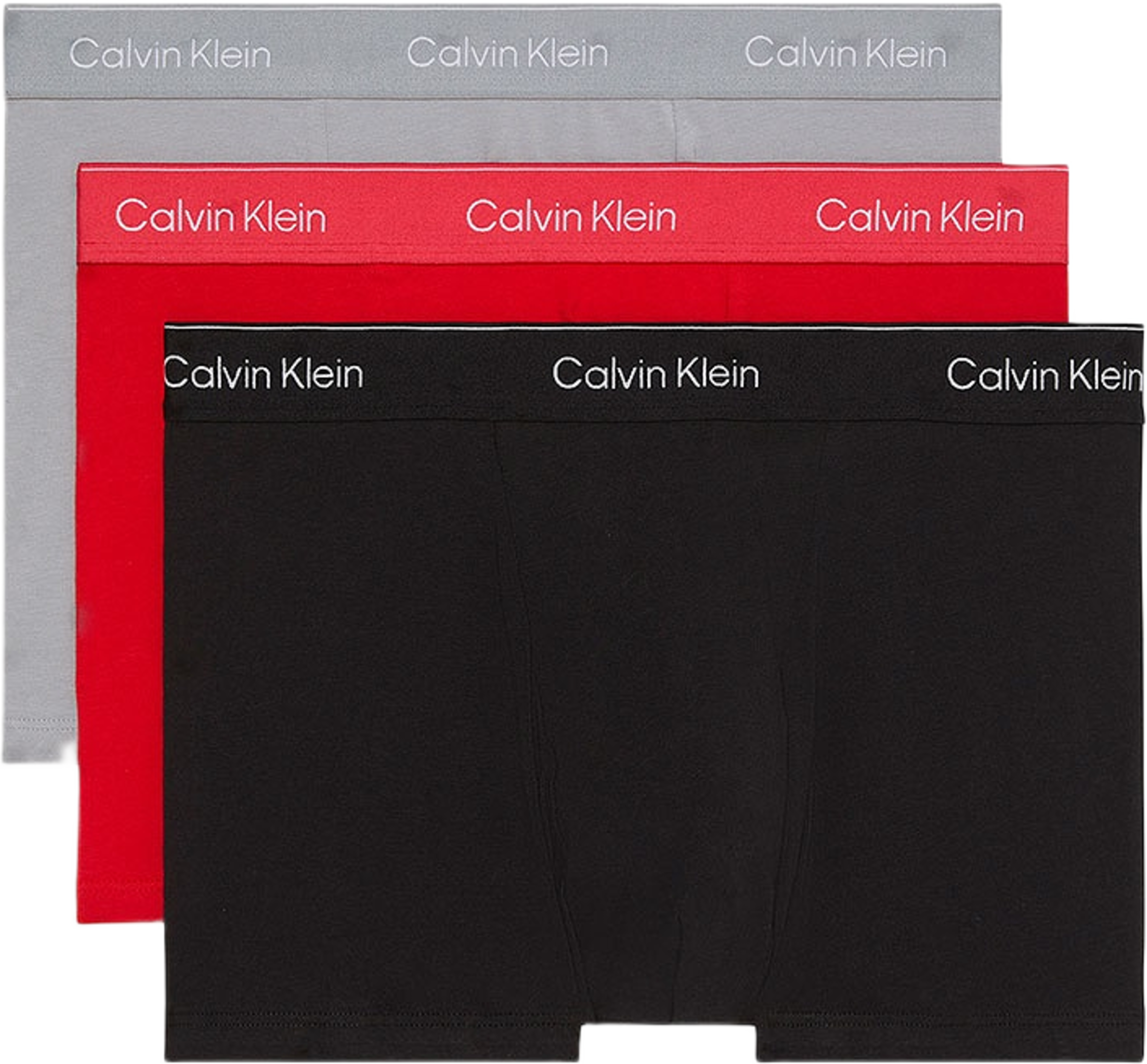 3 Pack Relaxed Trunks - Icon Cotton Stretch, från Calvin Klein, i färgen Black W/ Dtm Wb/Adrenaline Rush W/. Klicka för att öppna bilden i stort format