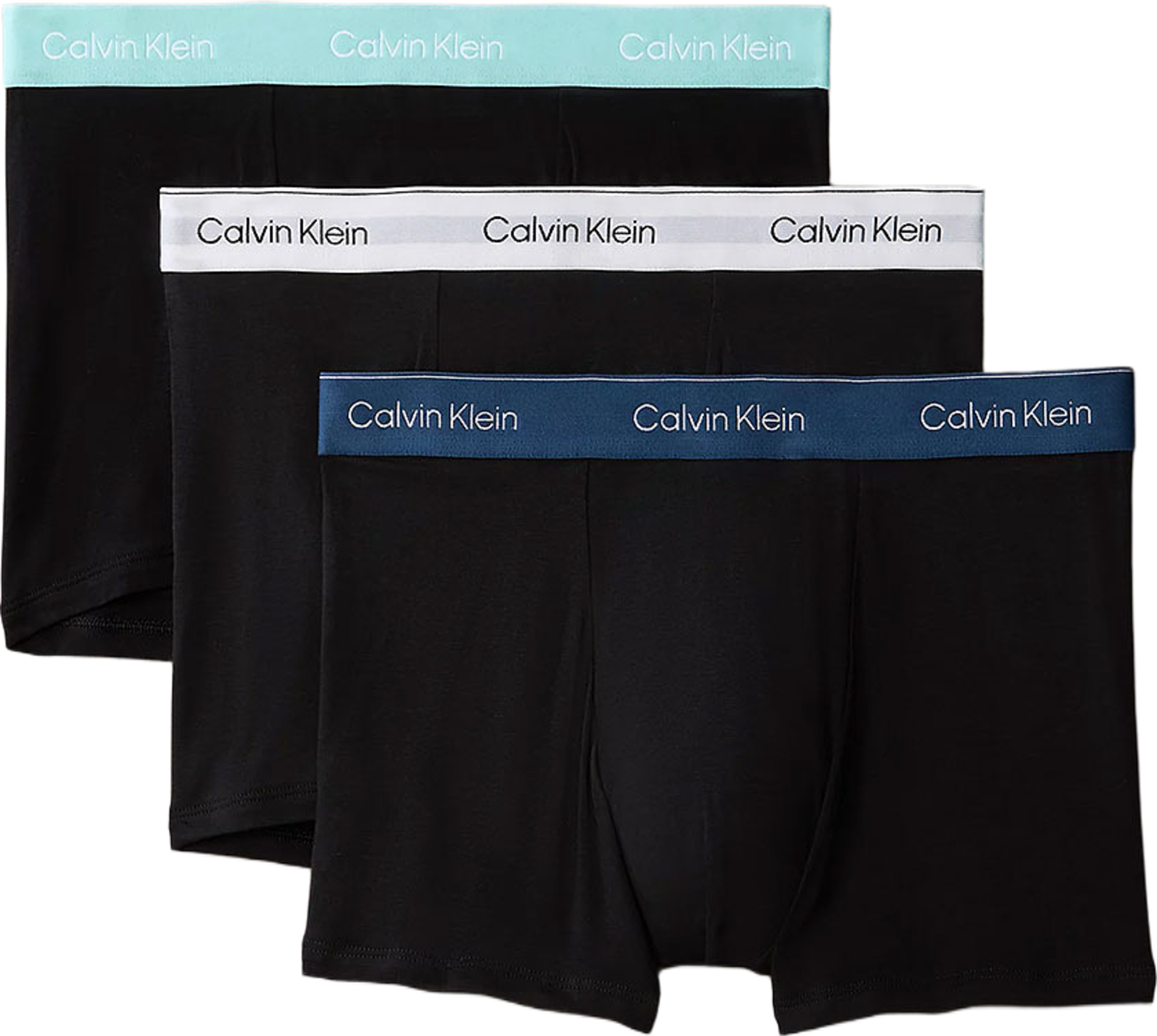 Relaxed Dart Trunk 3-Pack, från Calvin Klein, i färgen Black Bodies W/ Tahiti Turquoise/Da. Klicka för att öppna bilden i stort format