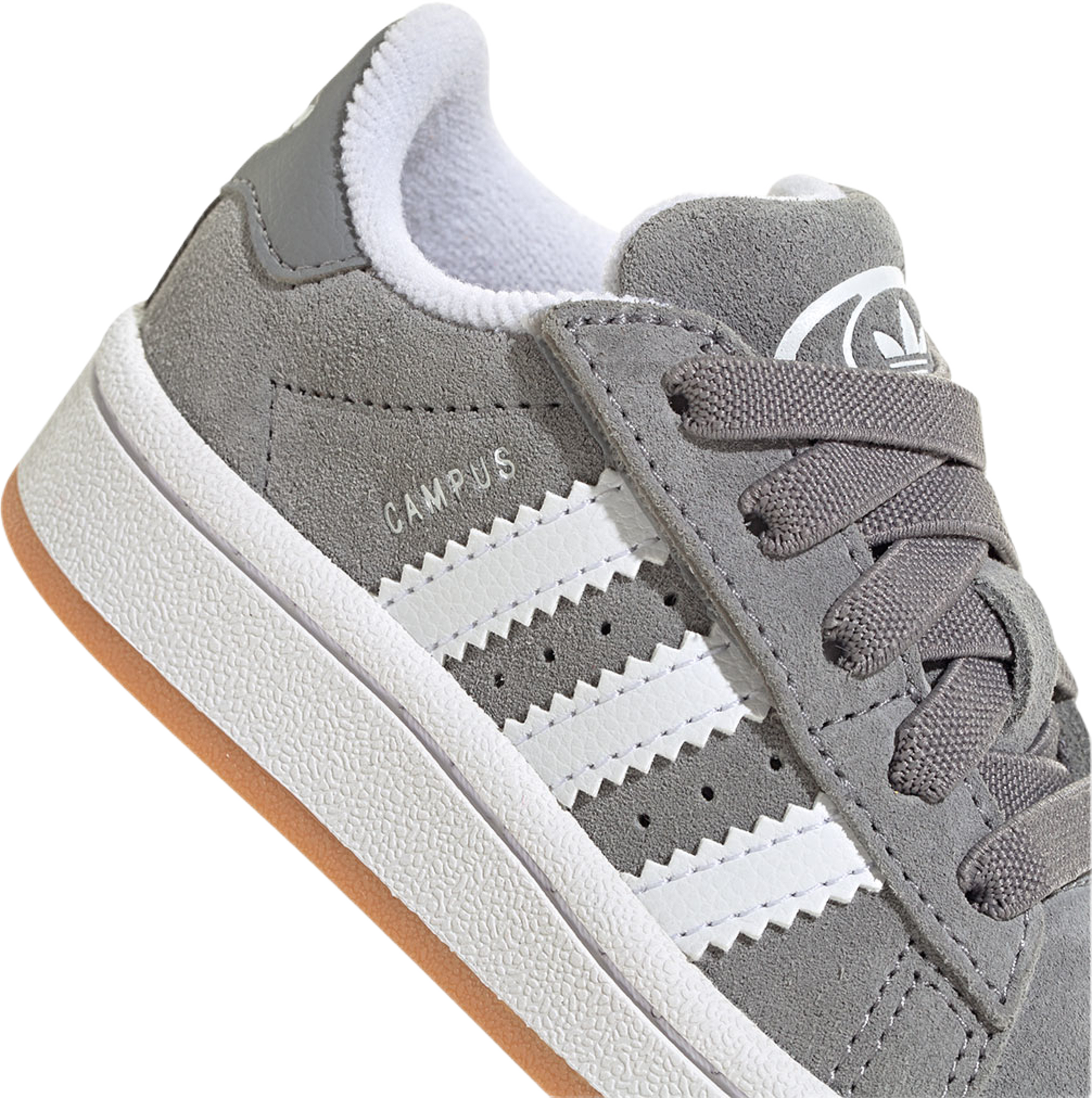 Campus 00s Comfort Closure Elastic Lace Skor Barn, från Adidas Originals, i färgen Grethr/Ftwwht/Gum2. Klicka för att öppna bilden i stort format