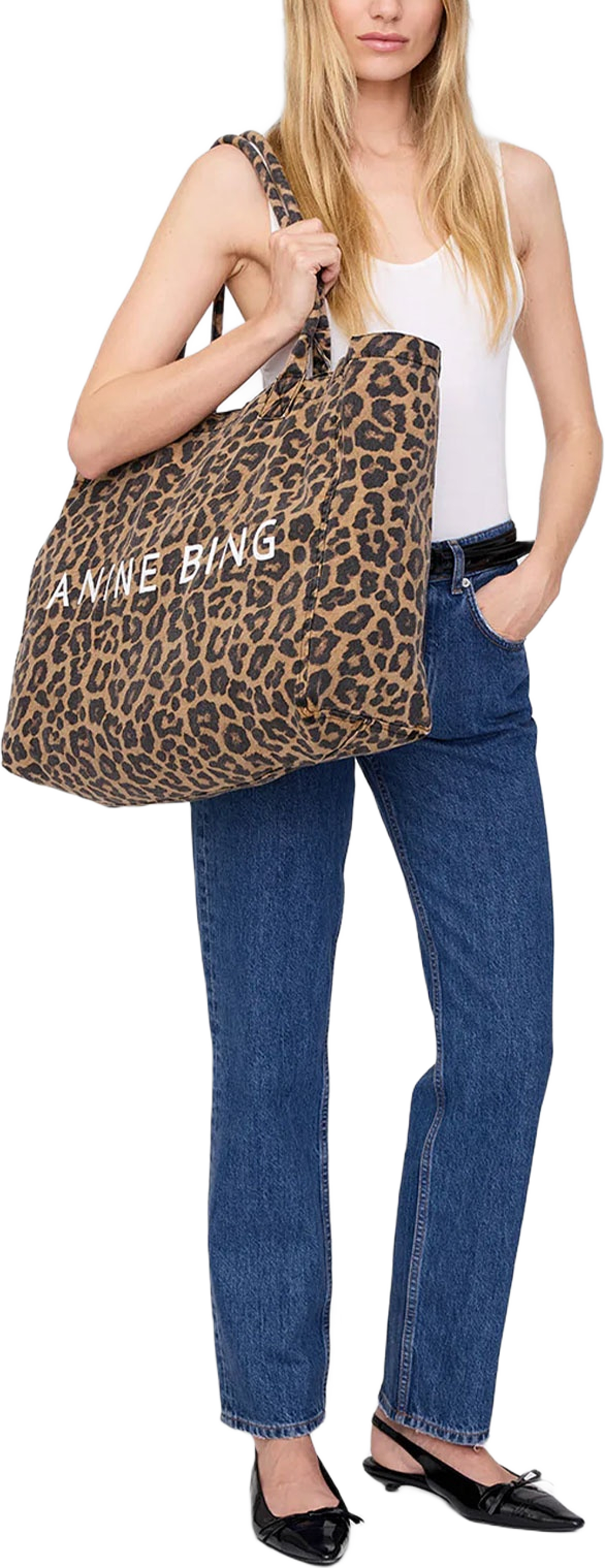 Leo Canvas Tote, från Anine Bing, i färgen Leopard.