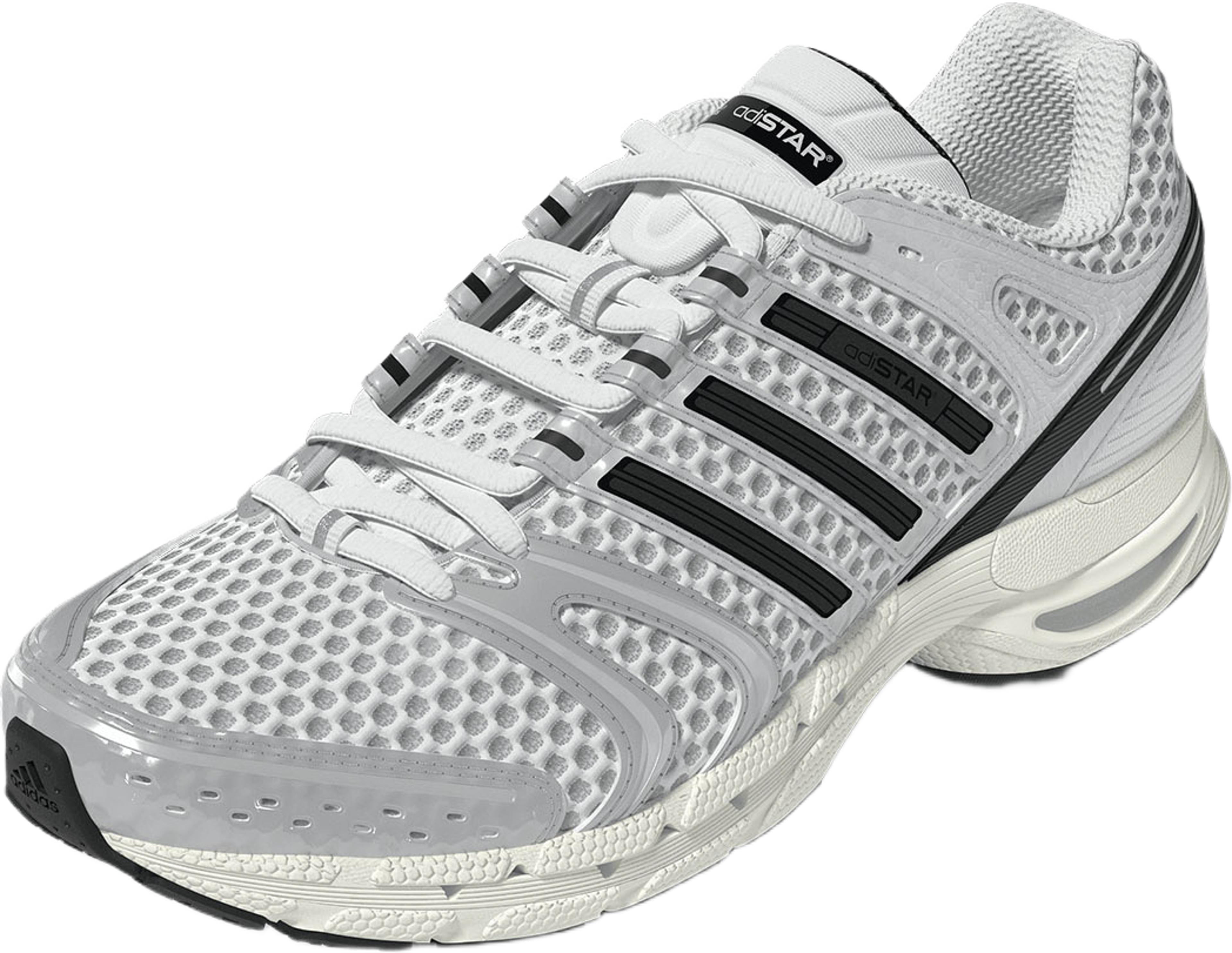 Adistar Control 5, från Adidas Originals, i färgen Ftwwht/Cblack/Silvmt. Klicka för att öppna bilden i stort format