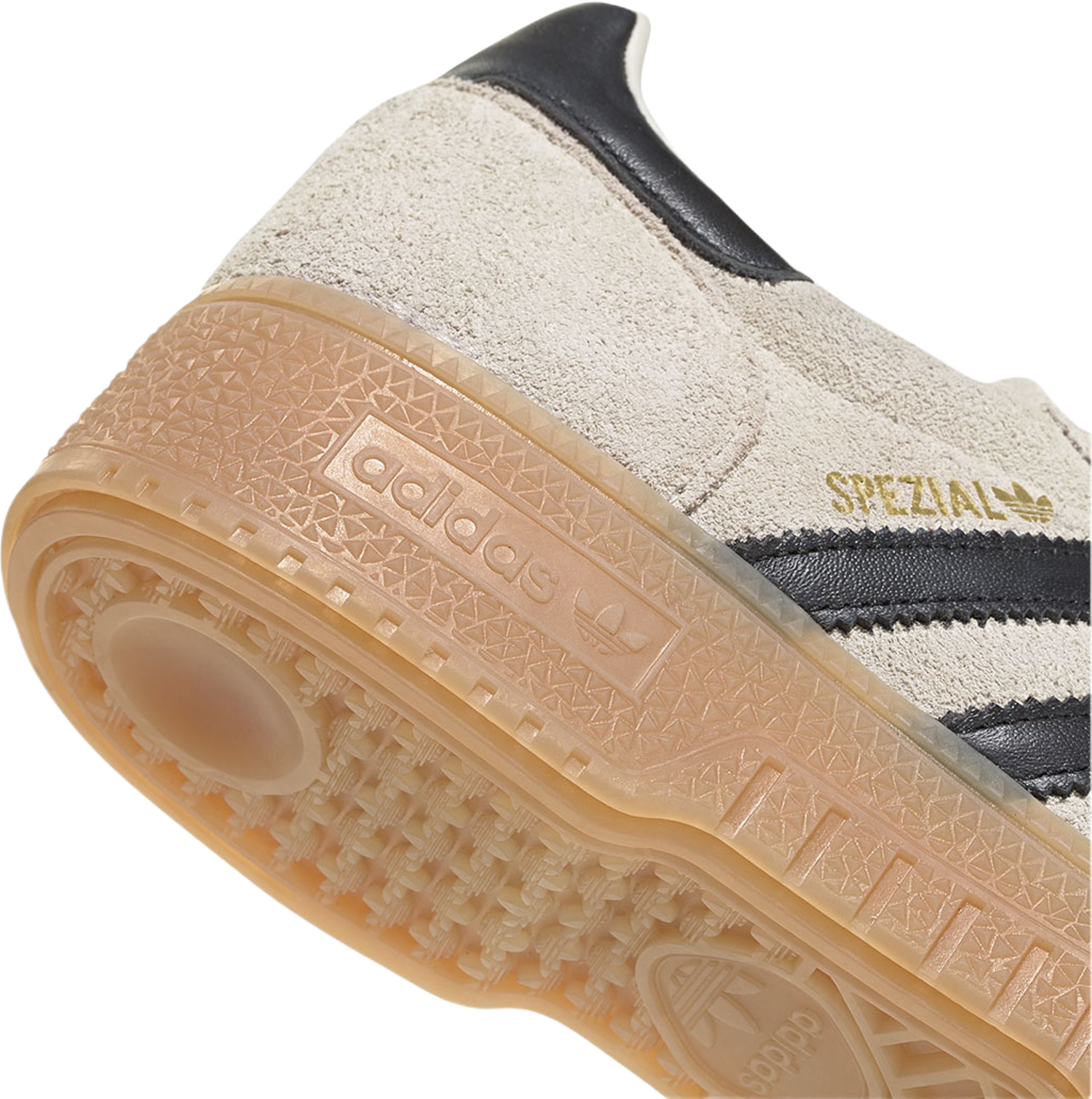 Handball Spezial Bold Skor, från Adidas Originals, i färgen Alumin/Cblack/Gum3. Klicka för att öppna bilden i stort format