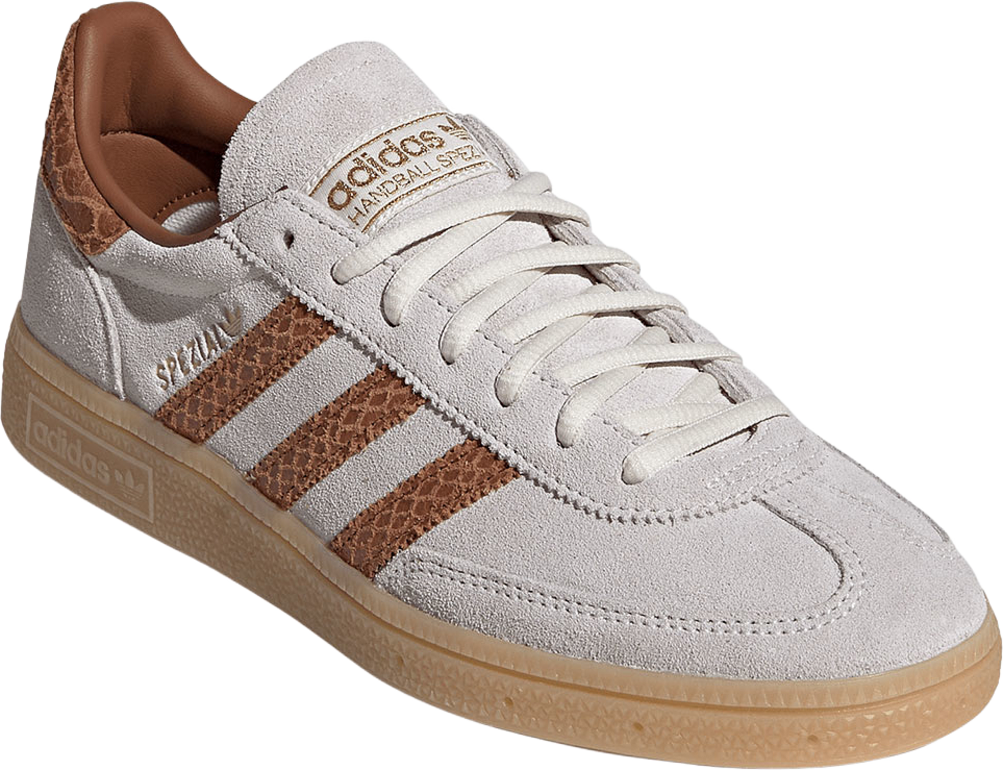 Handball Spezial Skor, från Adidas Originals, i färgen Owhite/Dubr/Gum3. Klicka för att öppna bilden i stort format