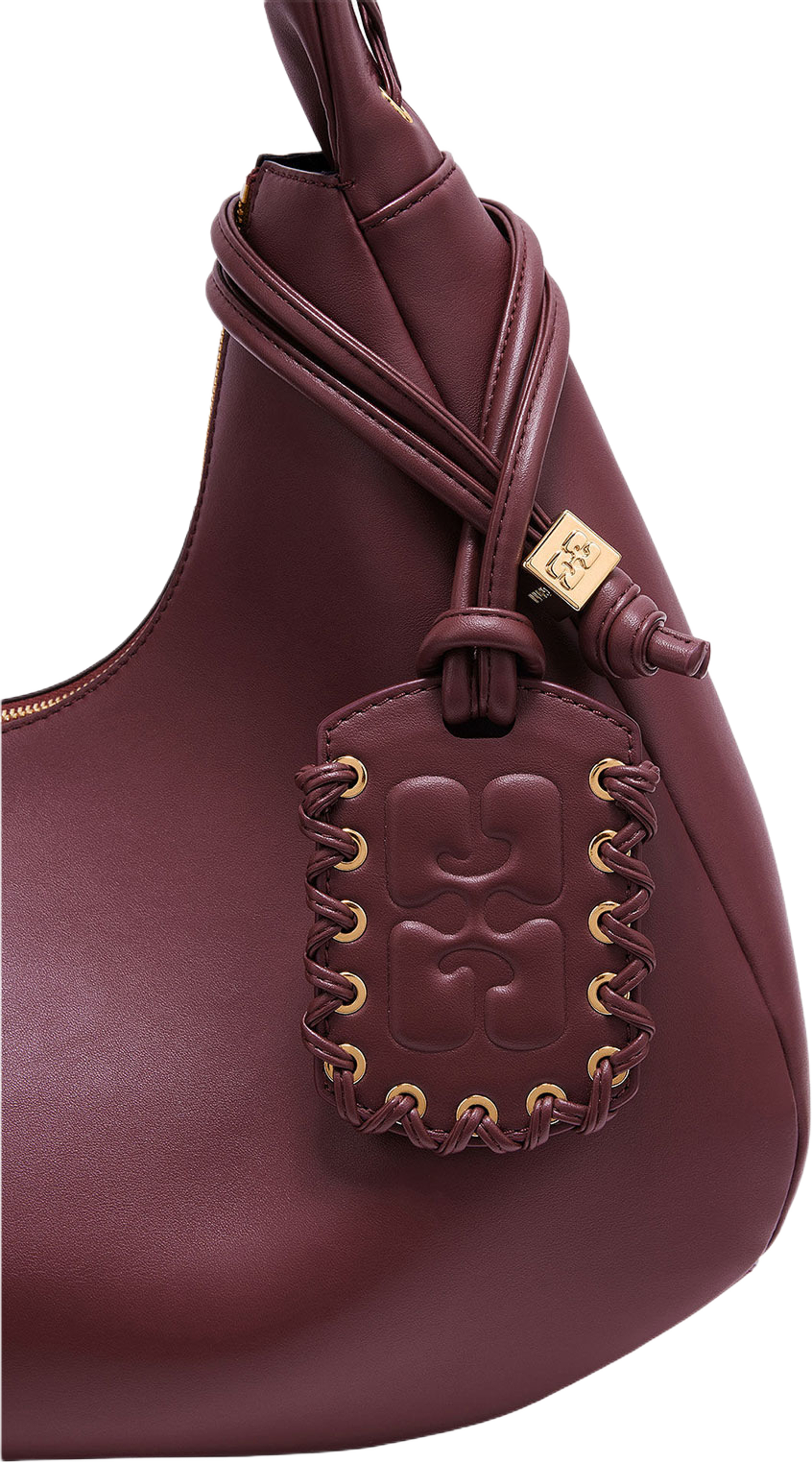 Hobo Medium Laces, från GANNI, i färgen Burgundy. Klicka för att öppna bilden i stort format