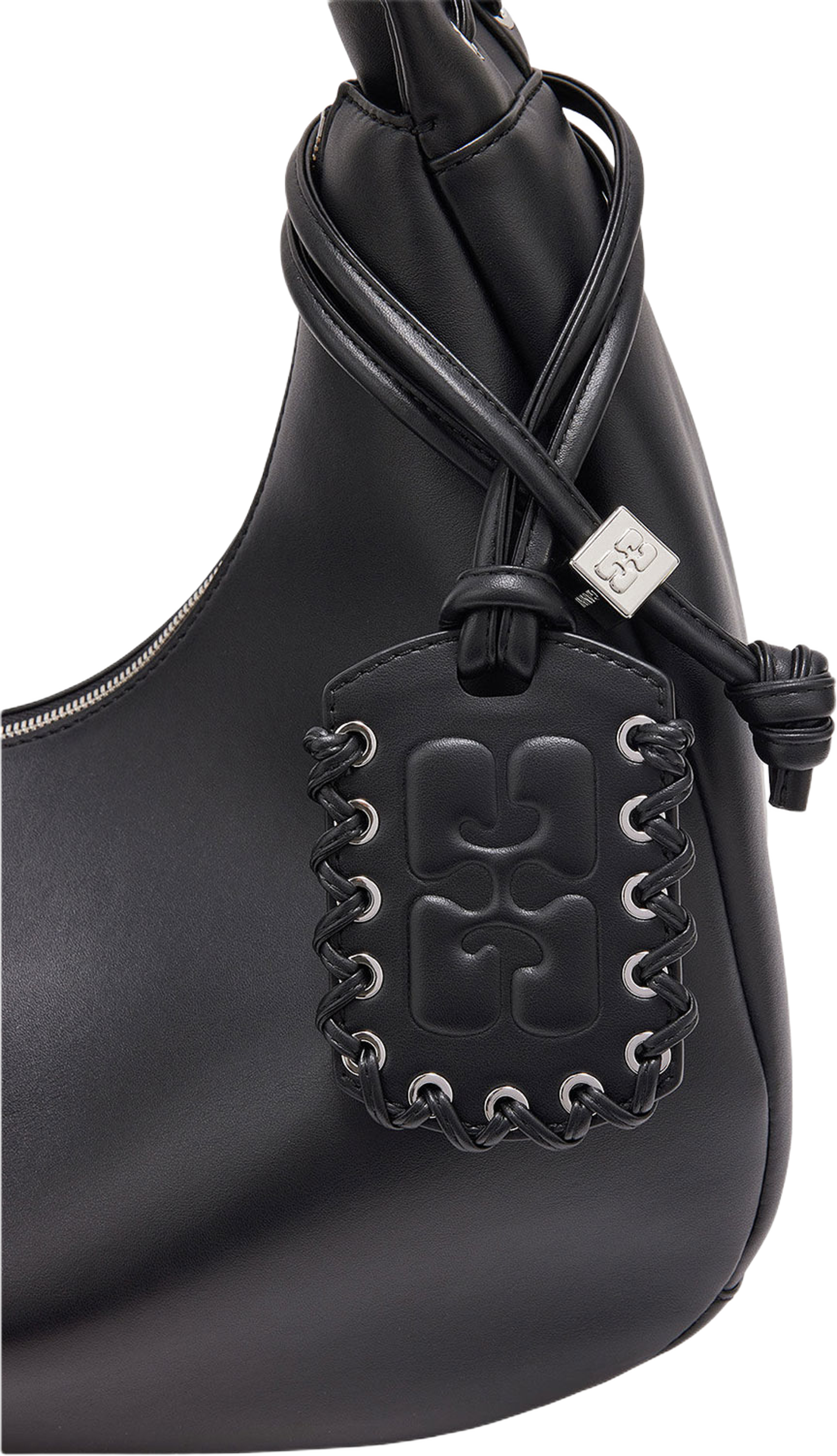 Hobo Medium Laces, från GANNI, i färgen Black. Klicka för att öppna bilden i stort format