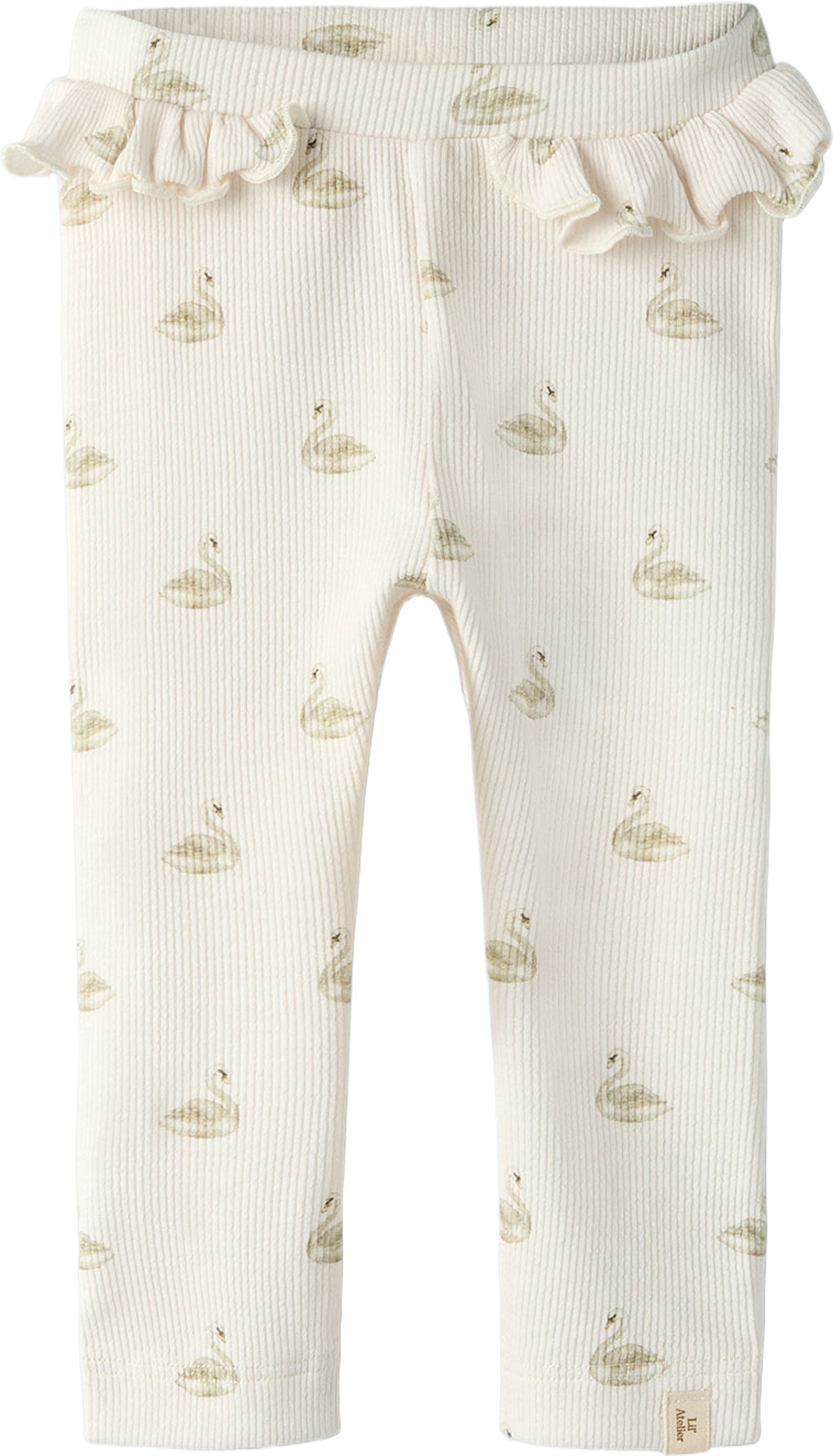 Gavo slim leggings, från Lil'Atelier, i färgen Pastel Parchment Swan. Klicka för att öppna bilden i stort format