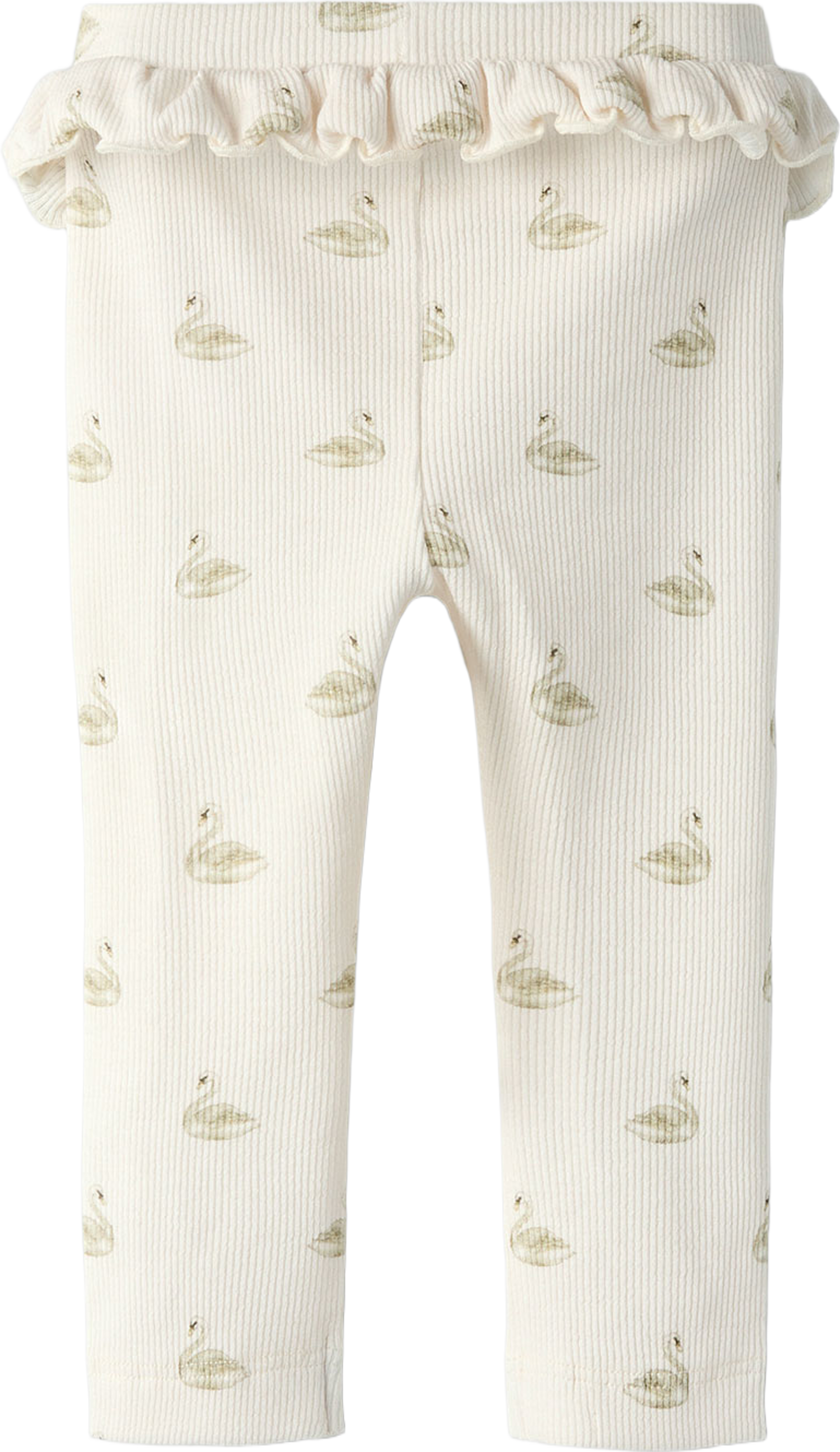 Gavo slim leggings, från Lil'Atelier, i färgen Pastel Parchment Swan. Klicka för att öppna bilden i stort format