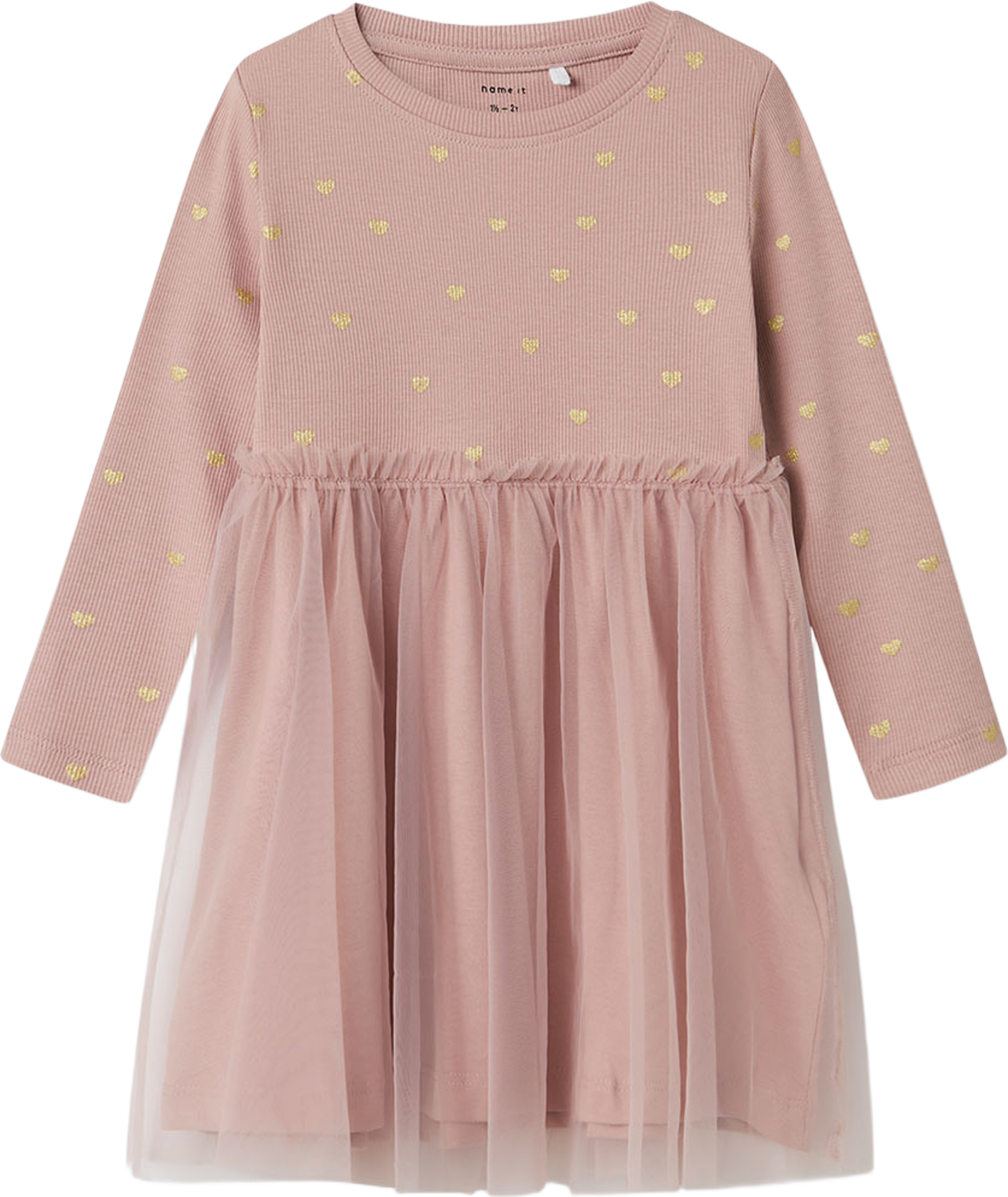 NADJA LS DRESS, från Name It, i färgen Grey Melange. Klicka för att öppna bilden i stort format